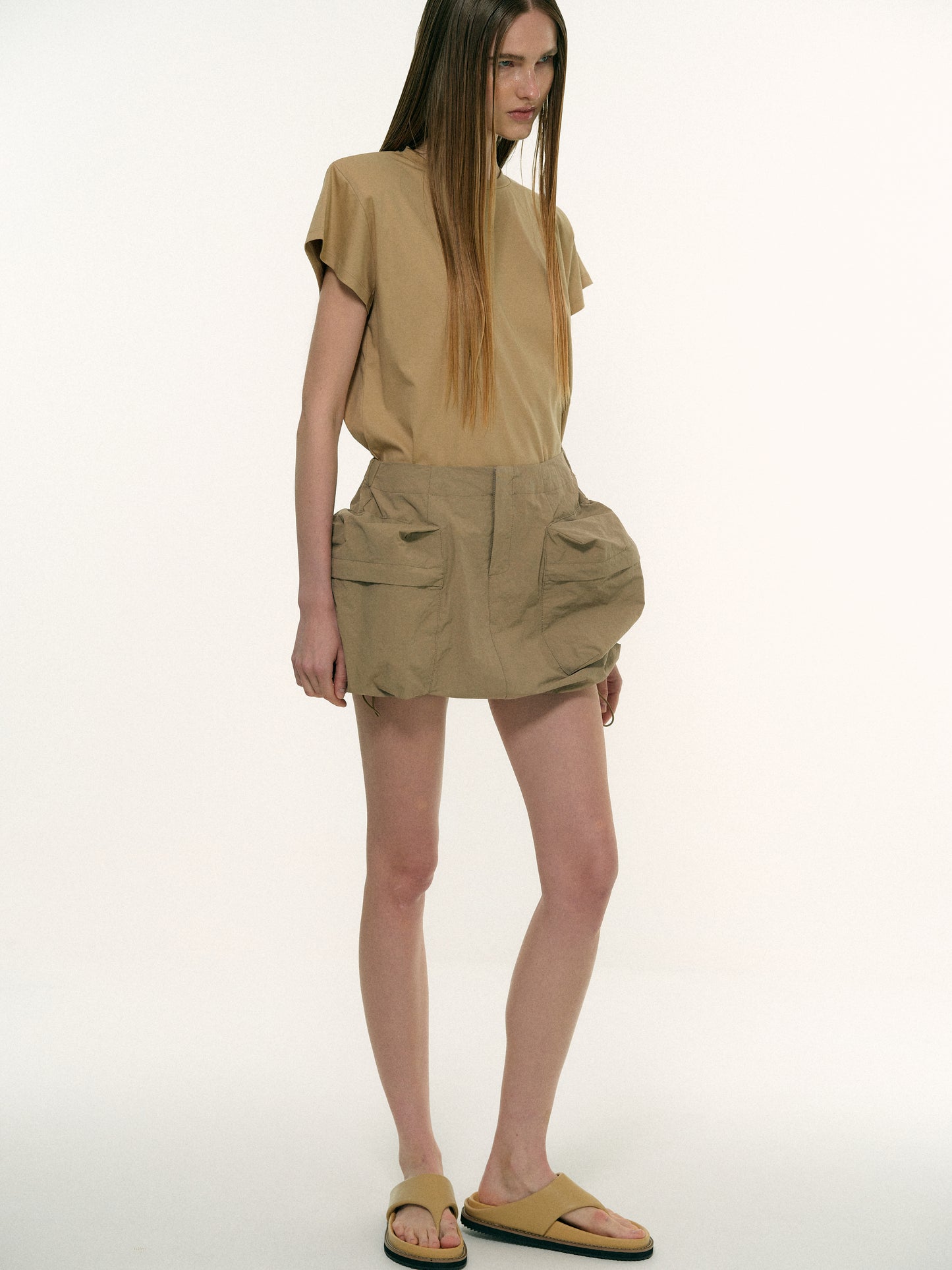 Utility Cargo Skirt, Khaki Grey