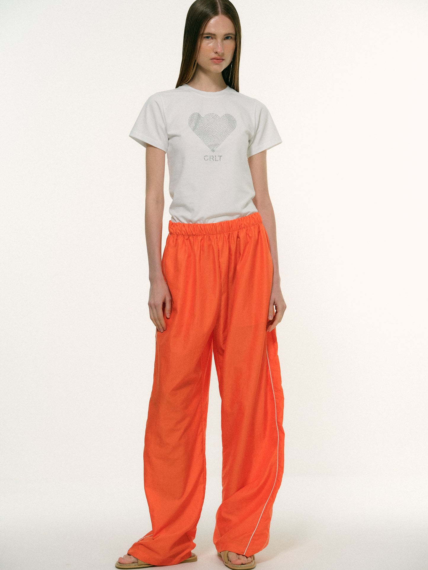 Loose Track Pants, Neon Orange
