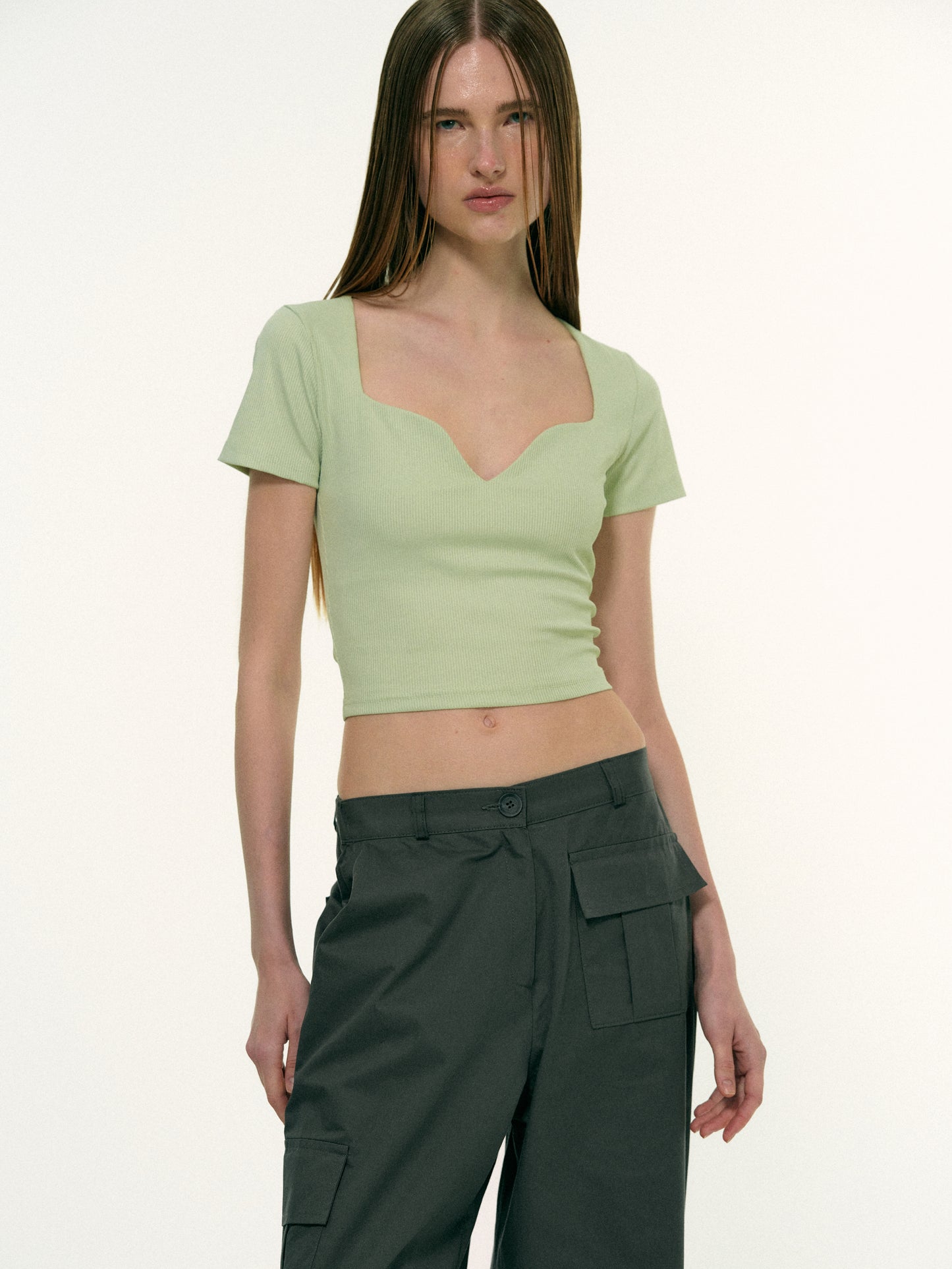 Sweetheart Rib T-Shirt, Sage