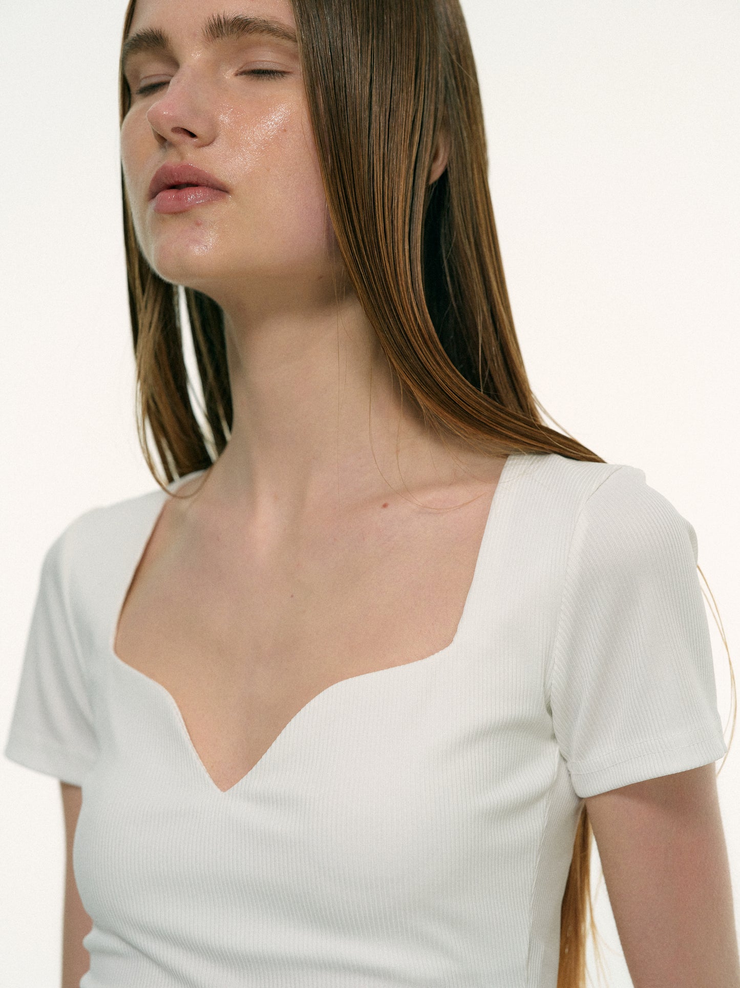 Sweetheart Rib T-Shirt, White