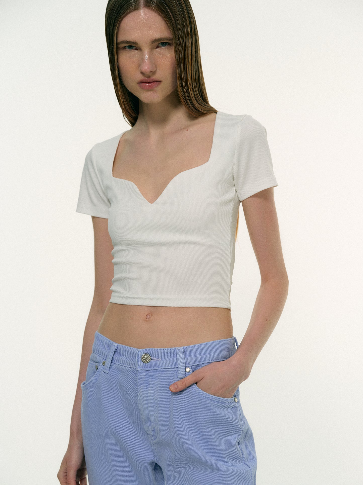 Sweetheart Rib T-Shirt, White