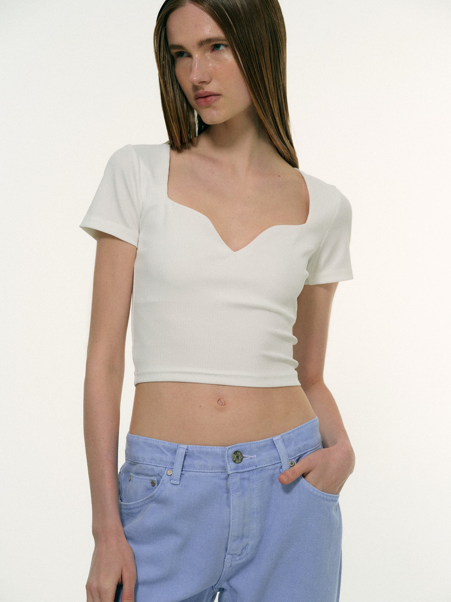 Sweetheart Rib T-Shirt, White