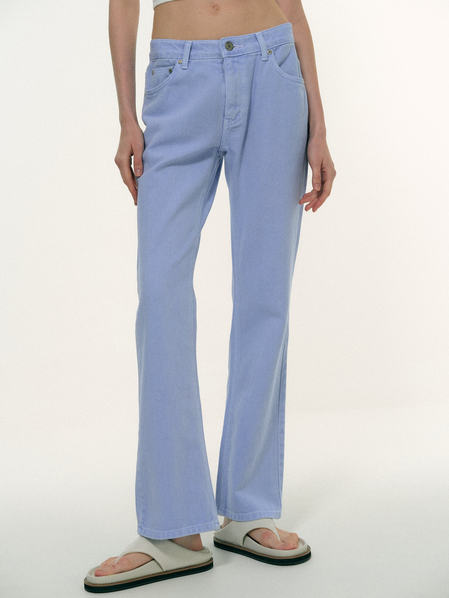 Garment-Dyed Regular Fit Jeans, Periwinkle