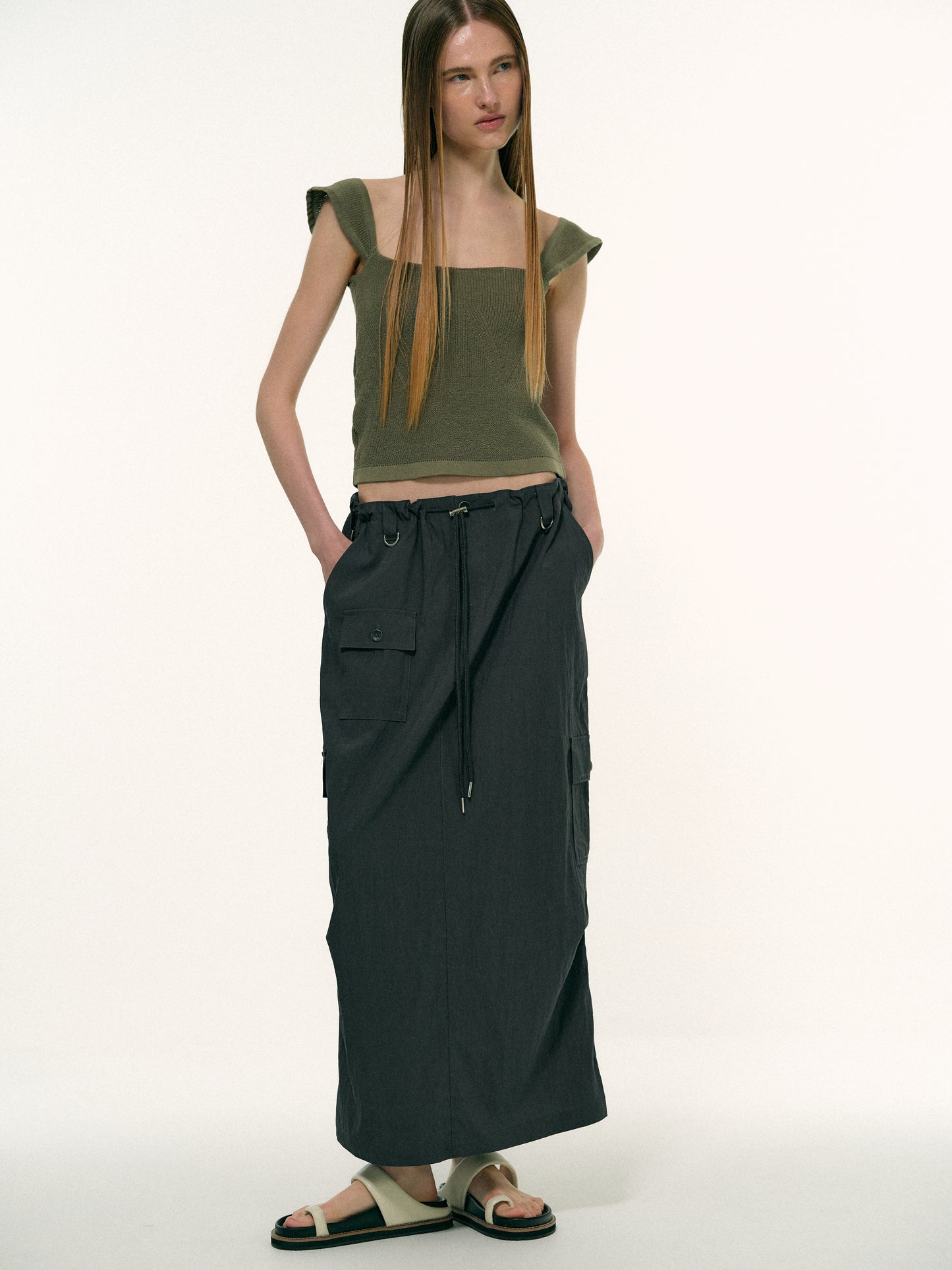 Parachute Cargo Skirt, Charcoal