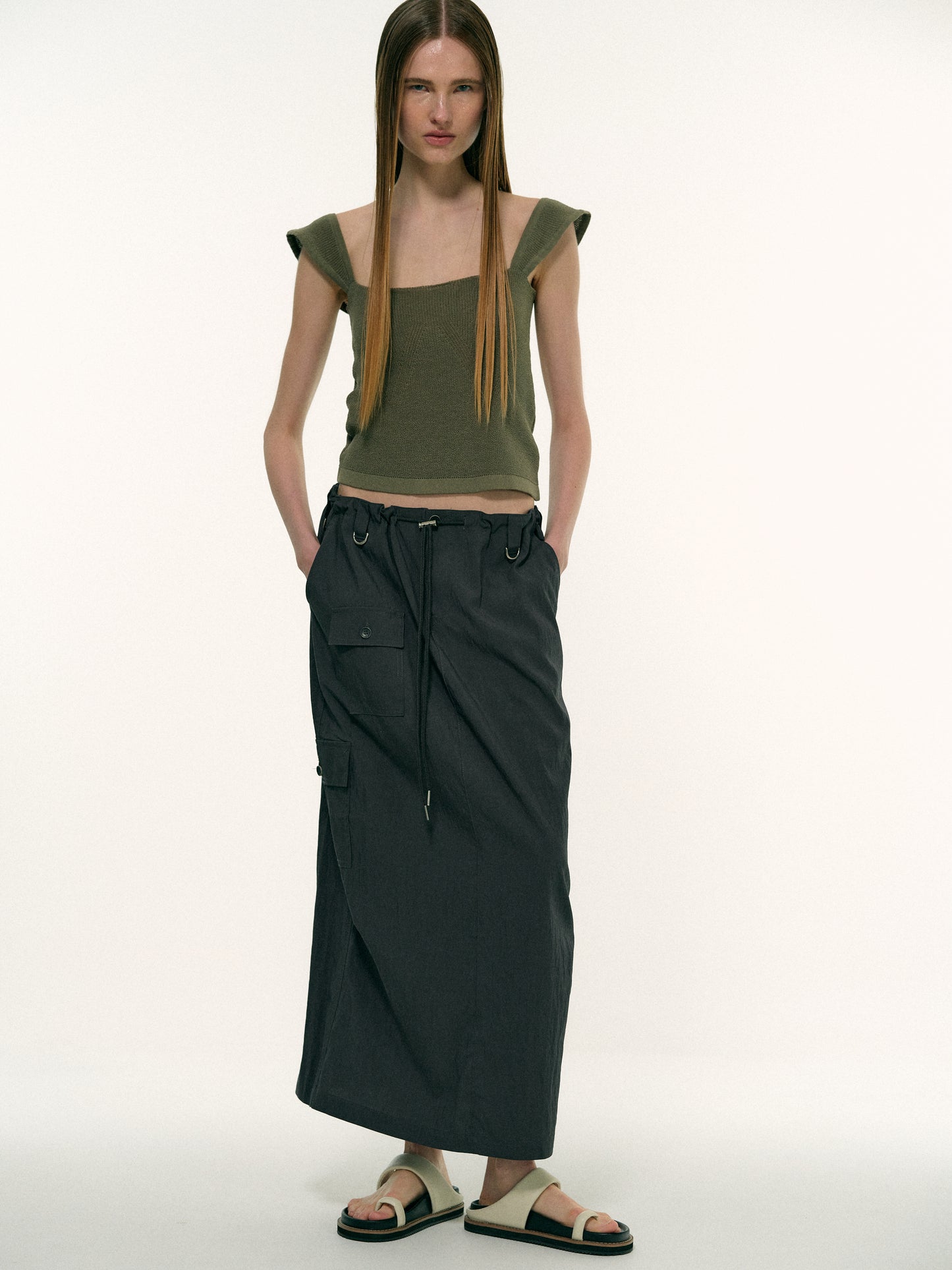 Parachute Cargo Skirt, Charcoal