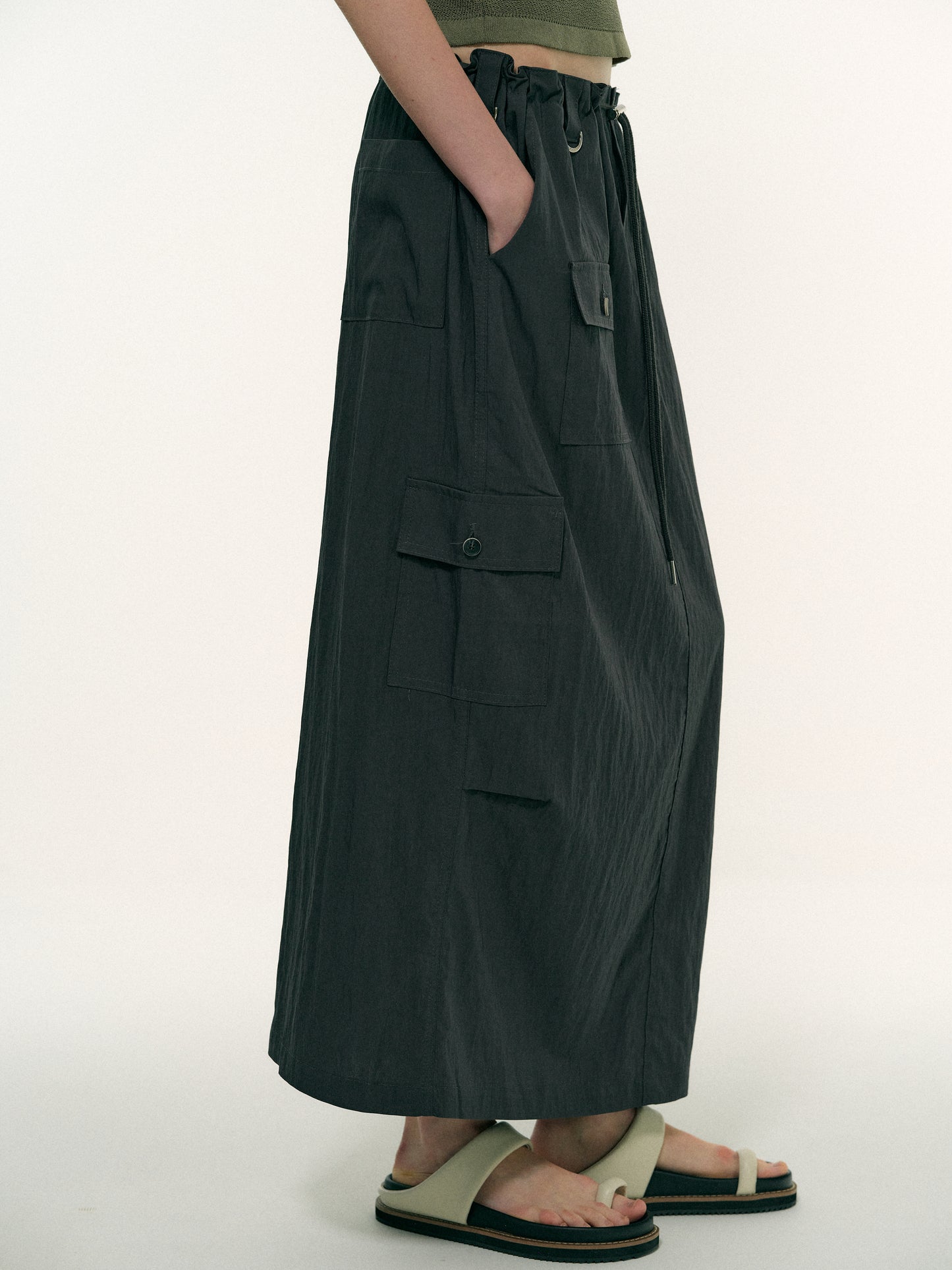 Parachute Cargo Skirt, Charcoal