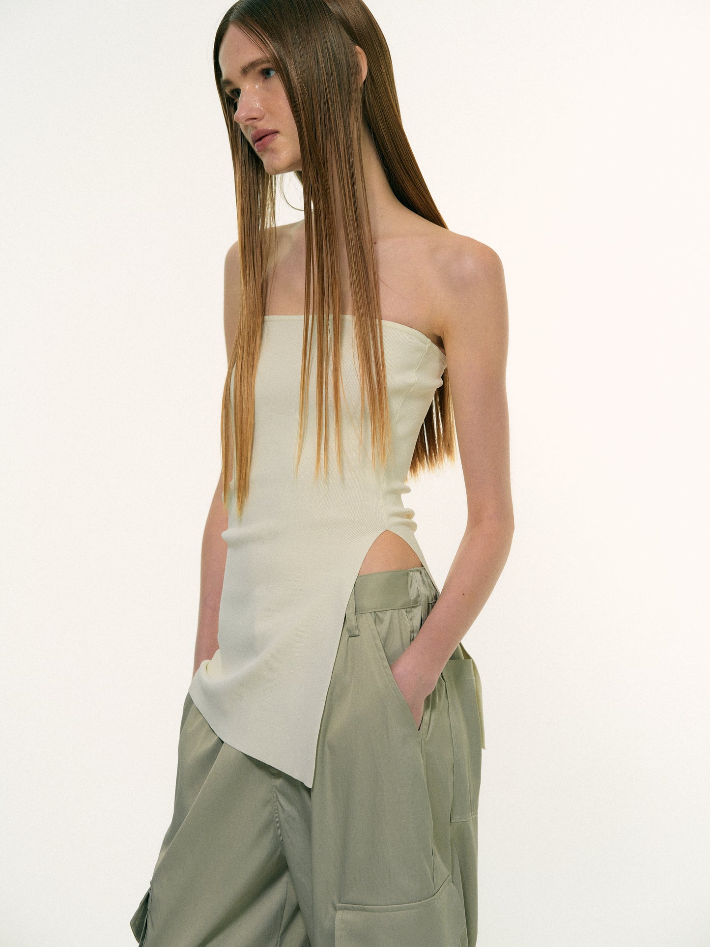 Long Split Bandeau, Powder