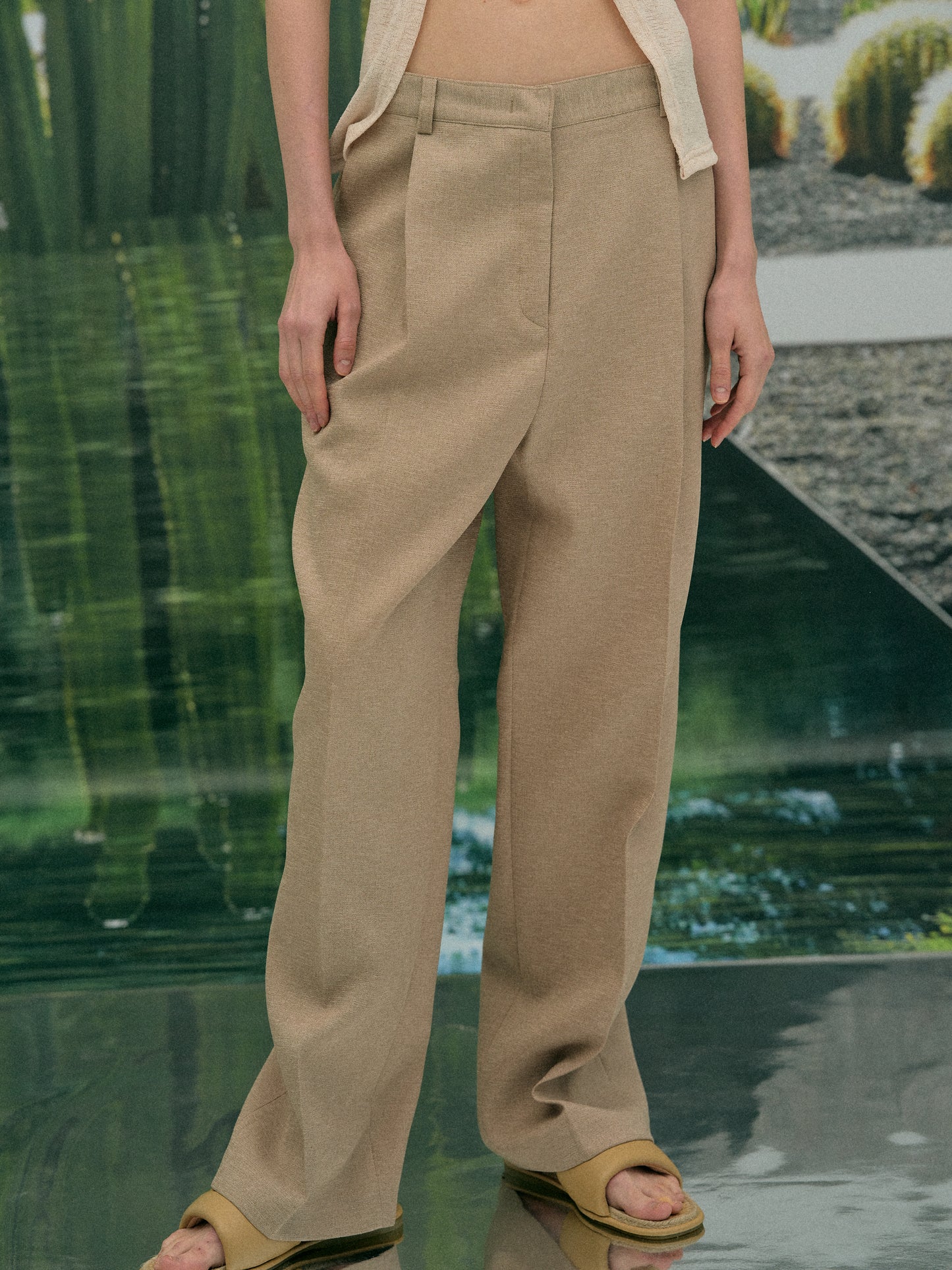 Signature Suit Trousers, Beige
