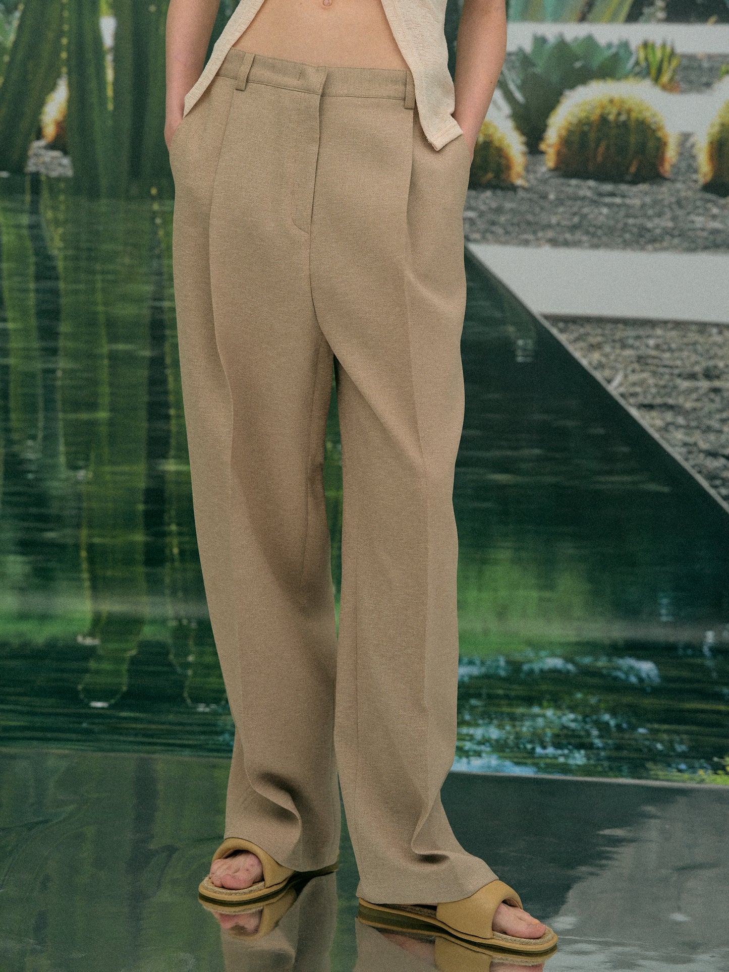 Signature Suit Trousers, Beige