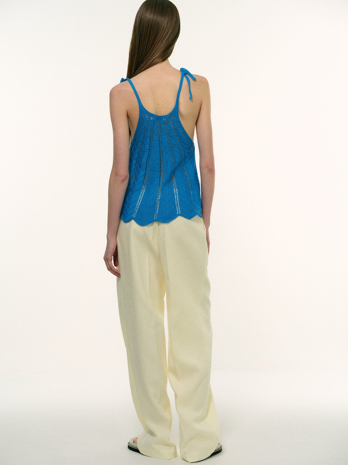 Openwork Crochet Camisole, Cobalt