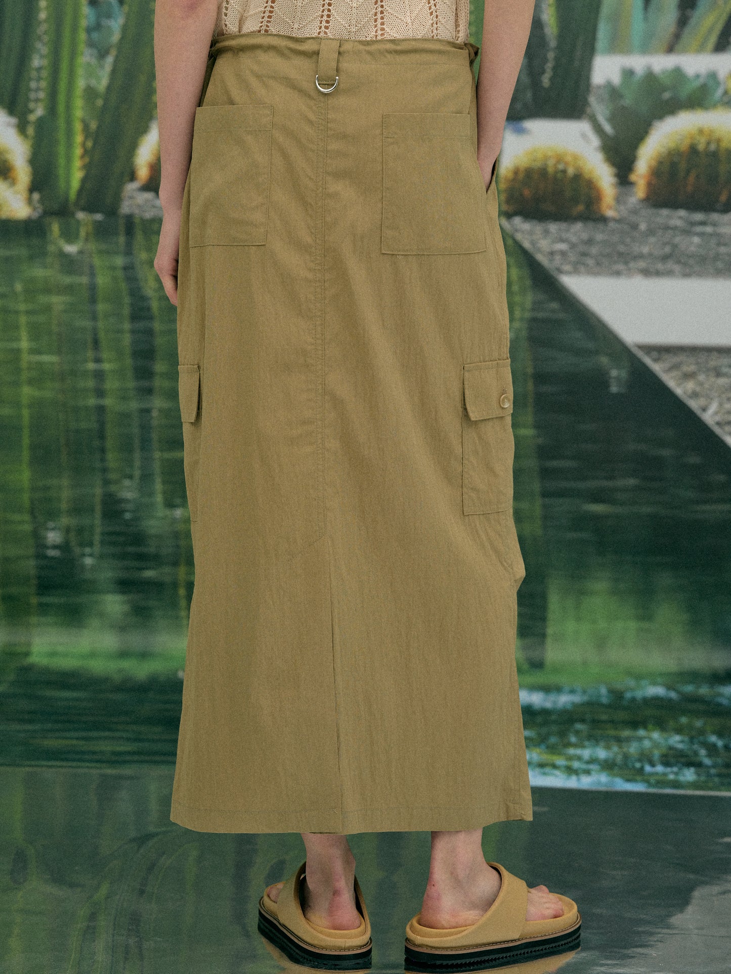 Parachute Cargo Skirt, Khaki