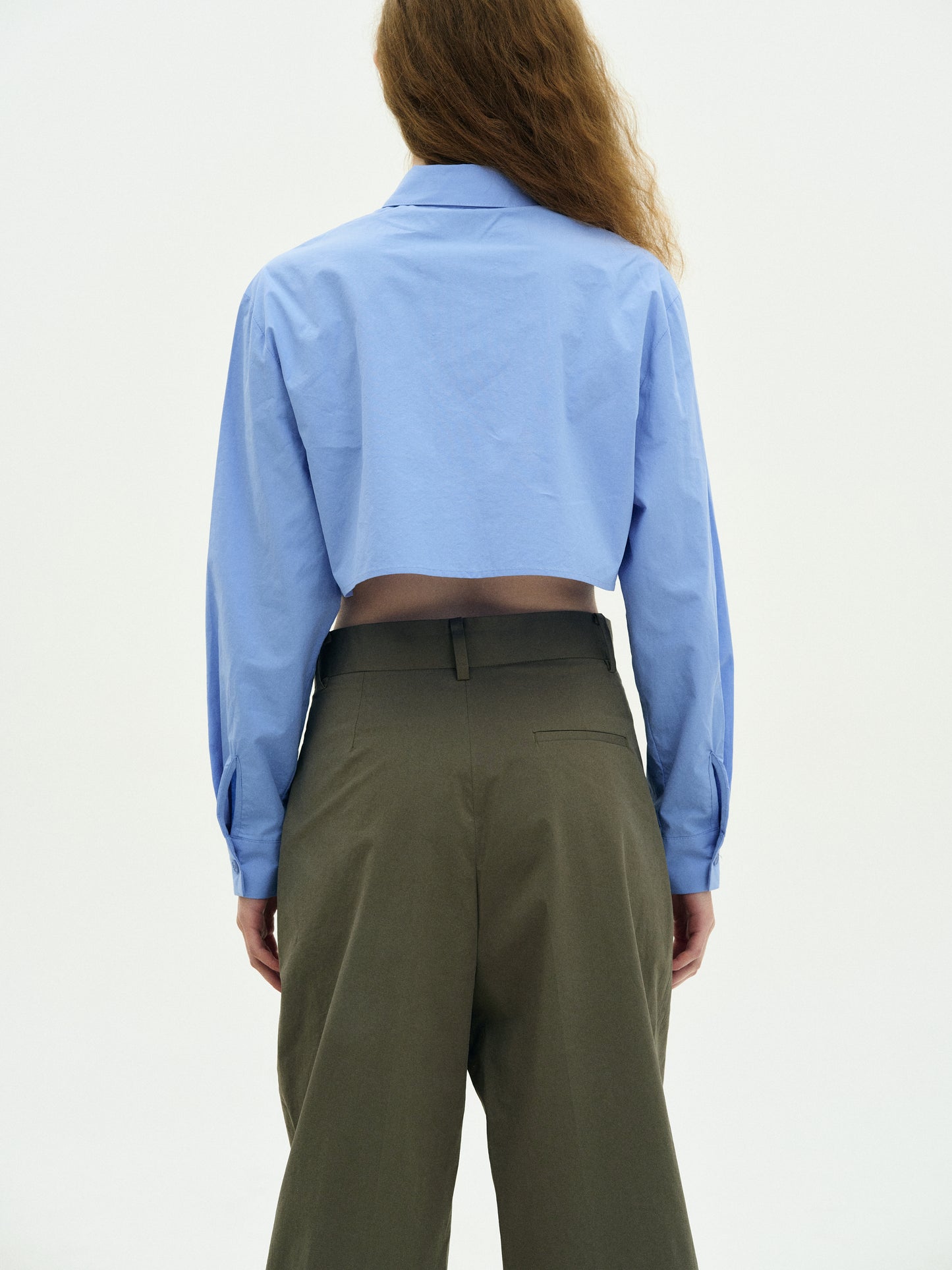 Cropped Cotton Shirt, Oxford