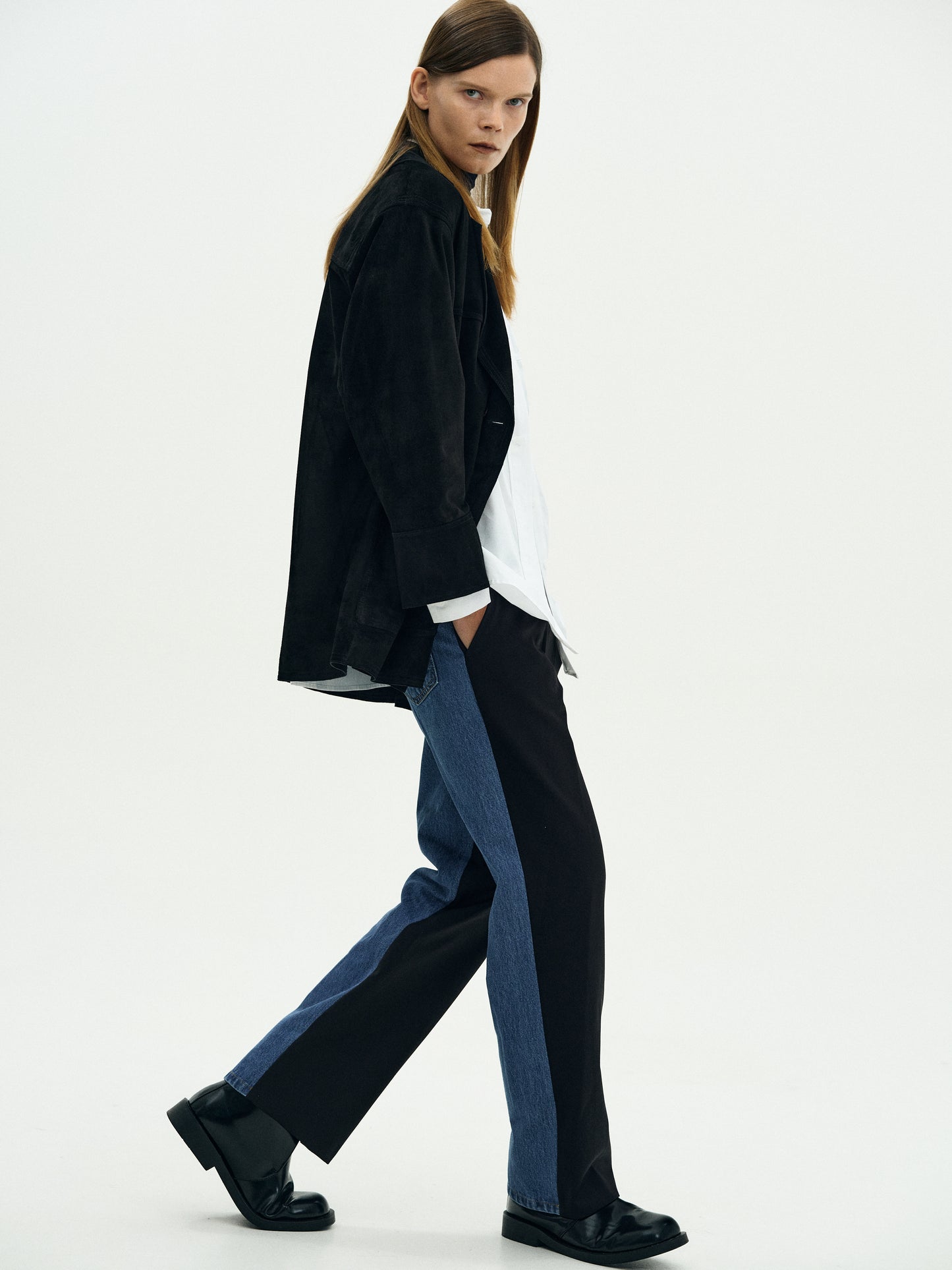 Reconstructed Suit Jeans, Black