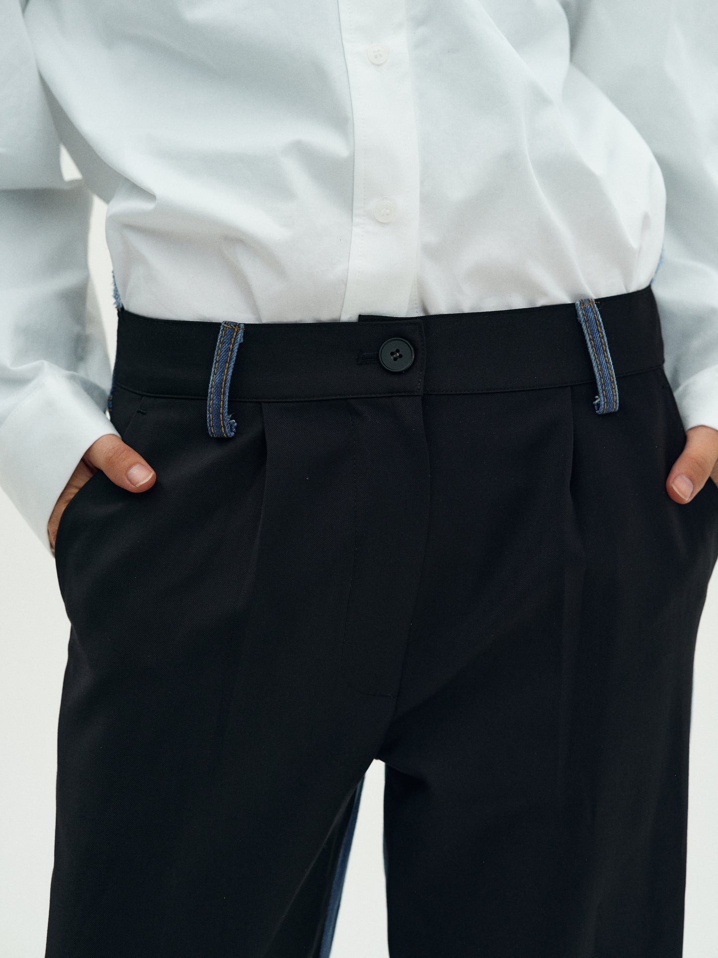 Reconstructed Suit Jeans, Black