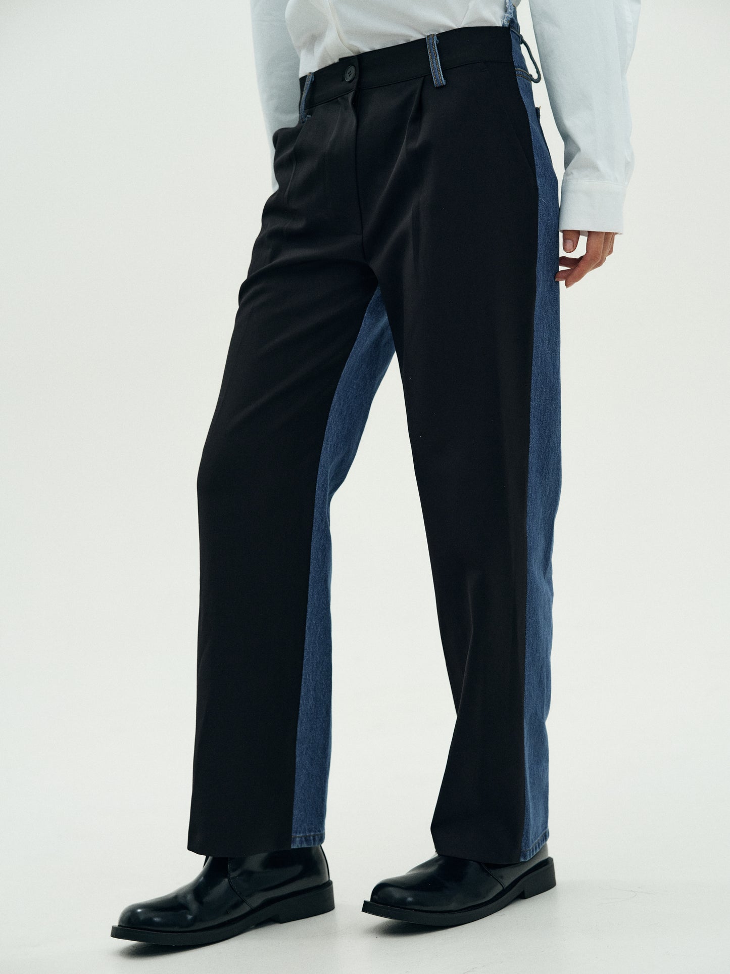 Reconstructed Suit Jeans, Black