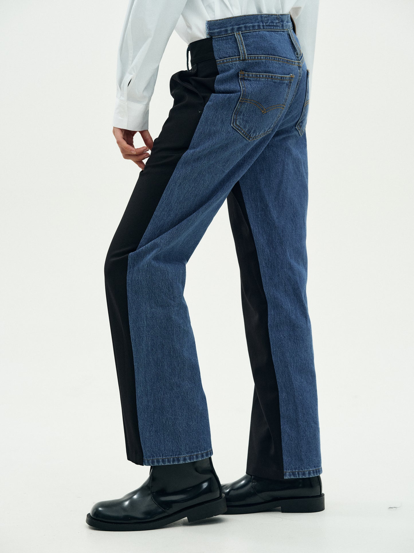 Reconstructed Suit Jeans, Black