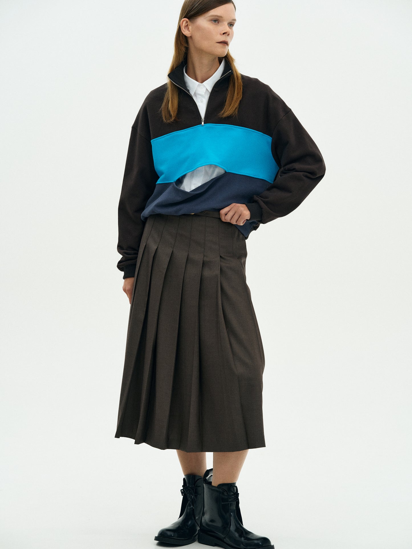 Multicolor Zip Sweatshirt, Midnight