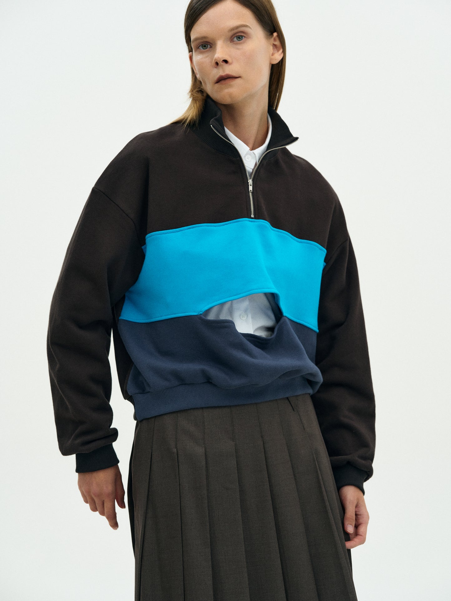 Multicolor Zip Sweatshirt, Midnight