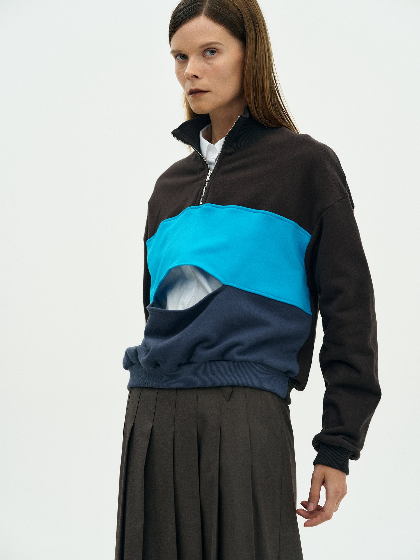 Multicolor Zip Sweatshirt, Midnight