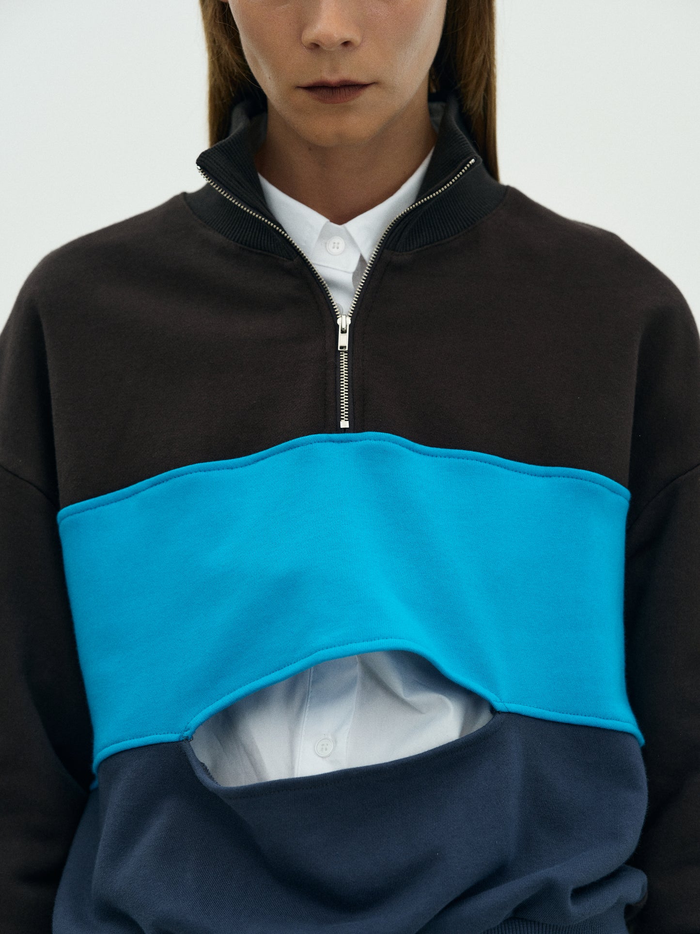 Multicolor Zip Sweatshirt, Midnight