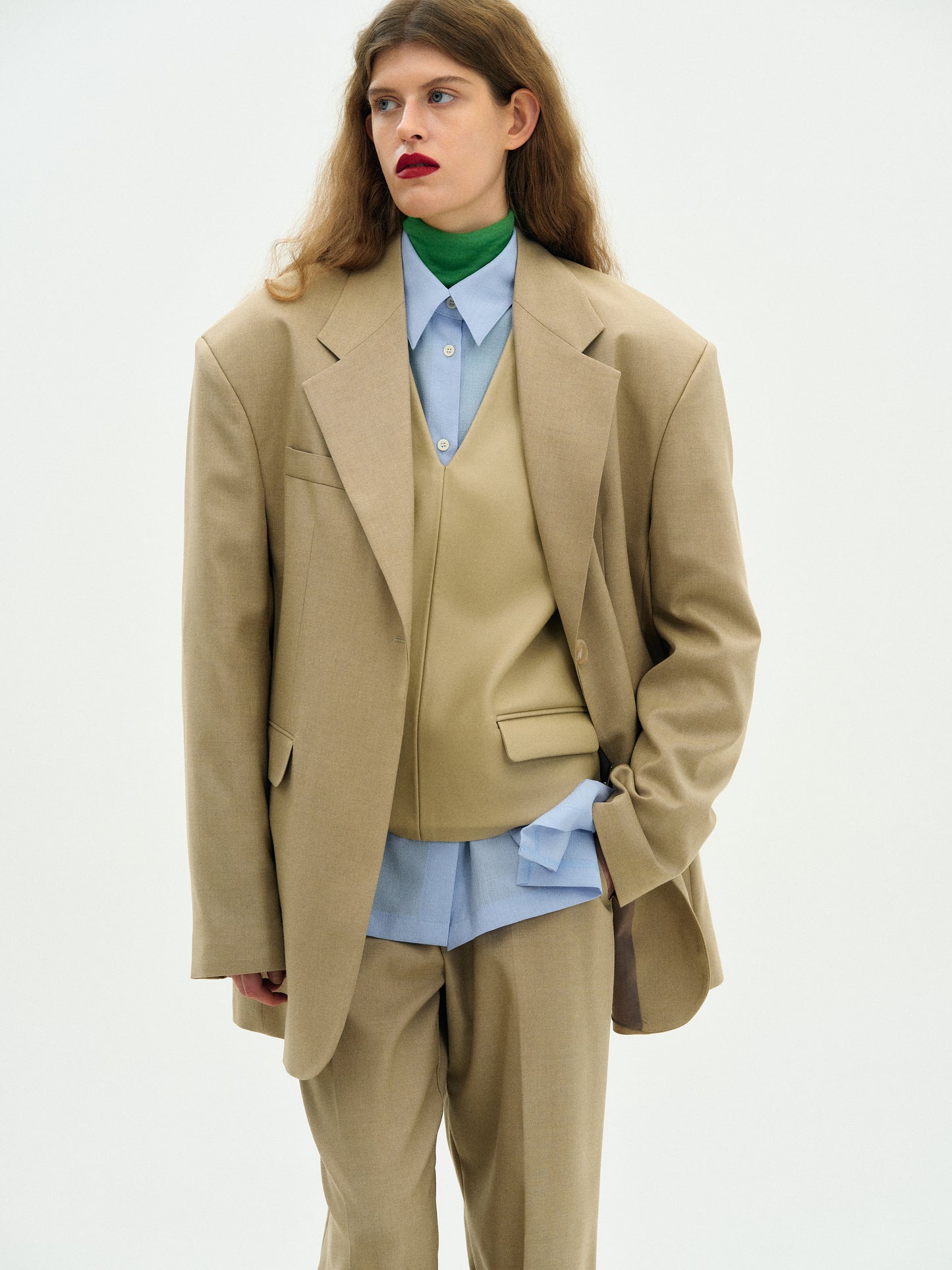 Faux-Leather Vest, Sand