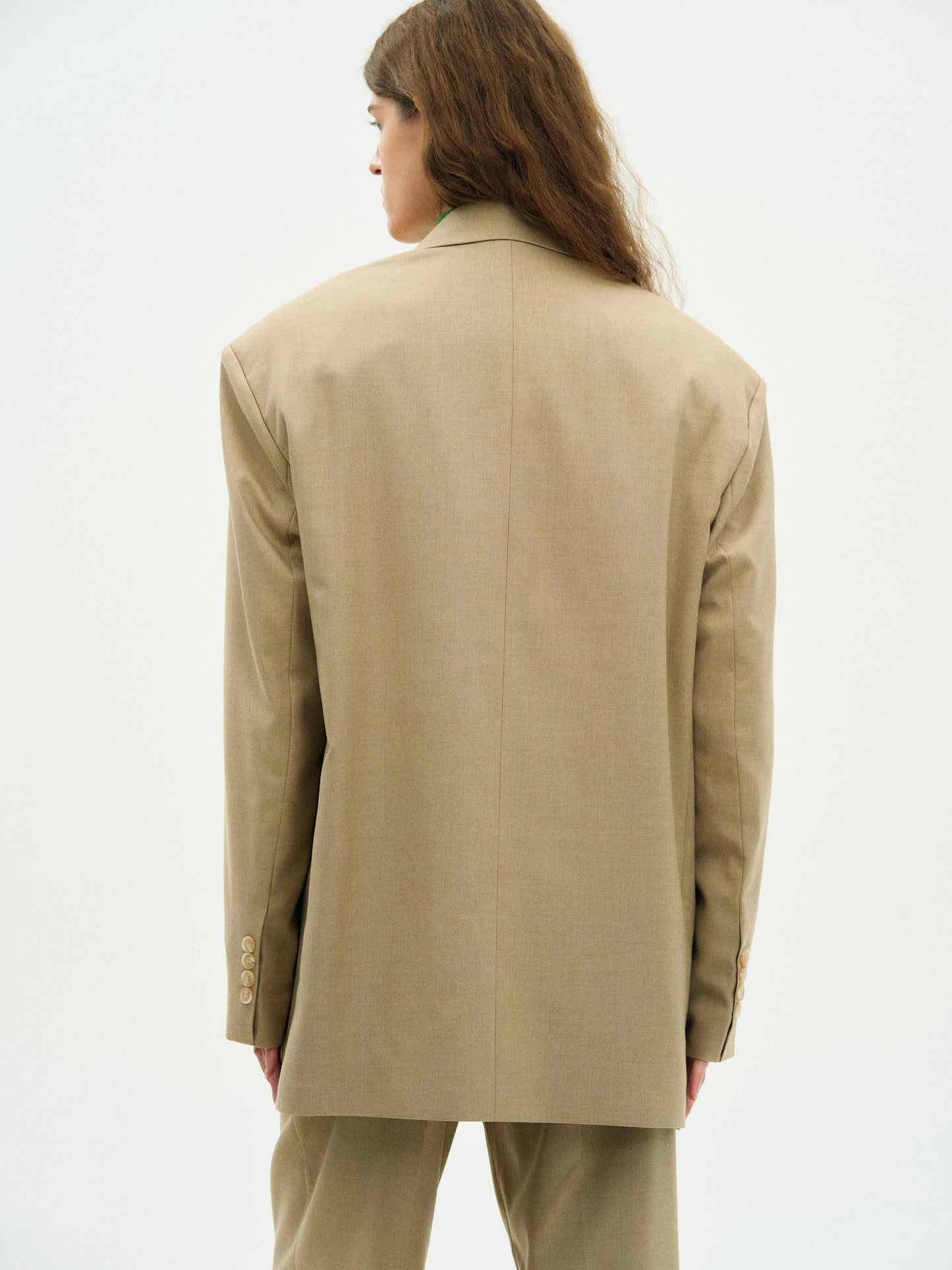 Structured Wool Blazer, Sahara