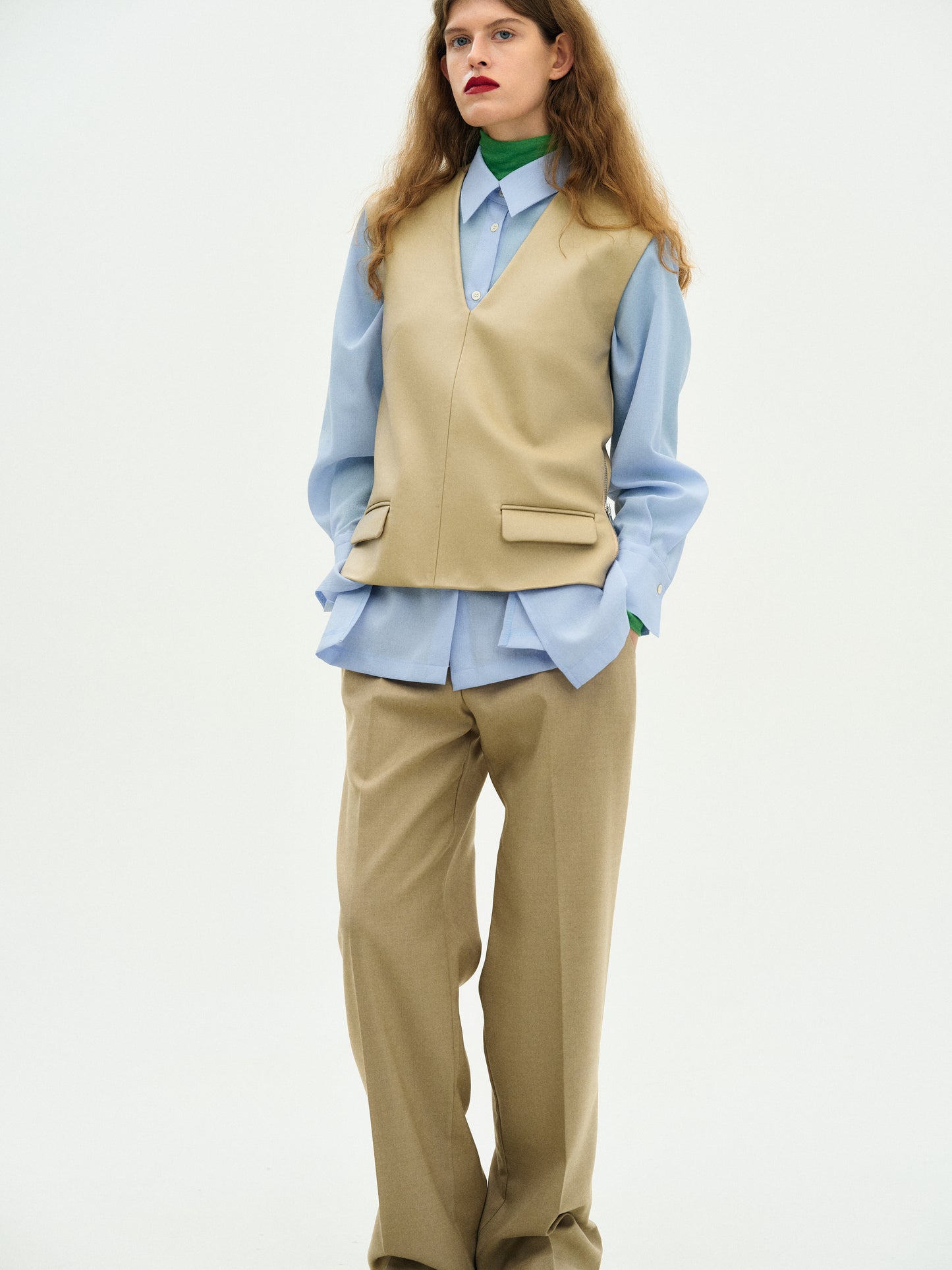 Faux-Leather Vest, Sand