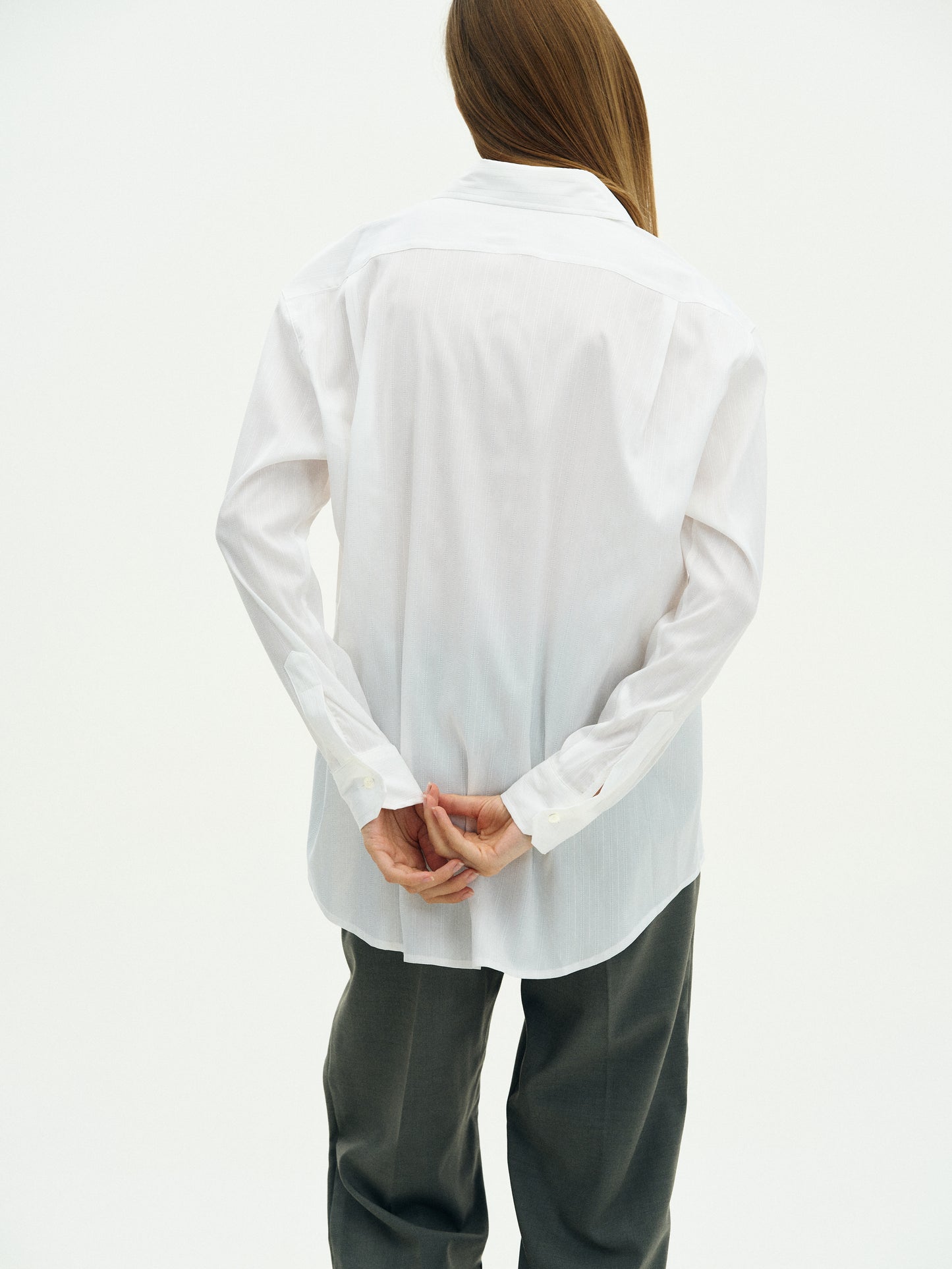 Pinstripe Suit Shirt, White