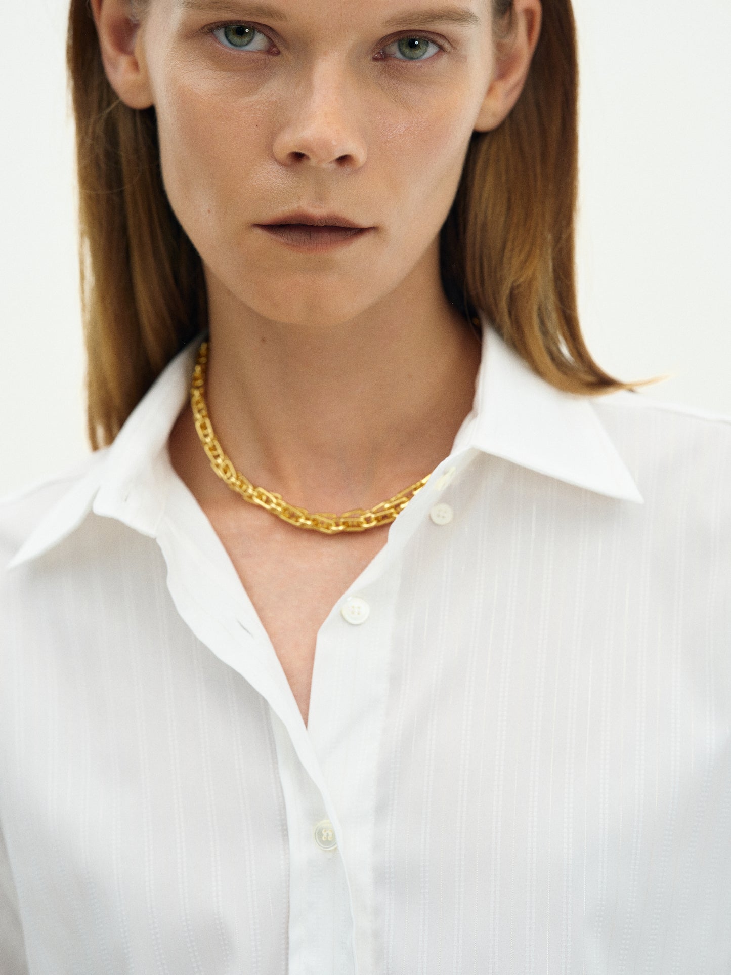 Pinstripe Suit Shirt, White