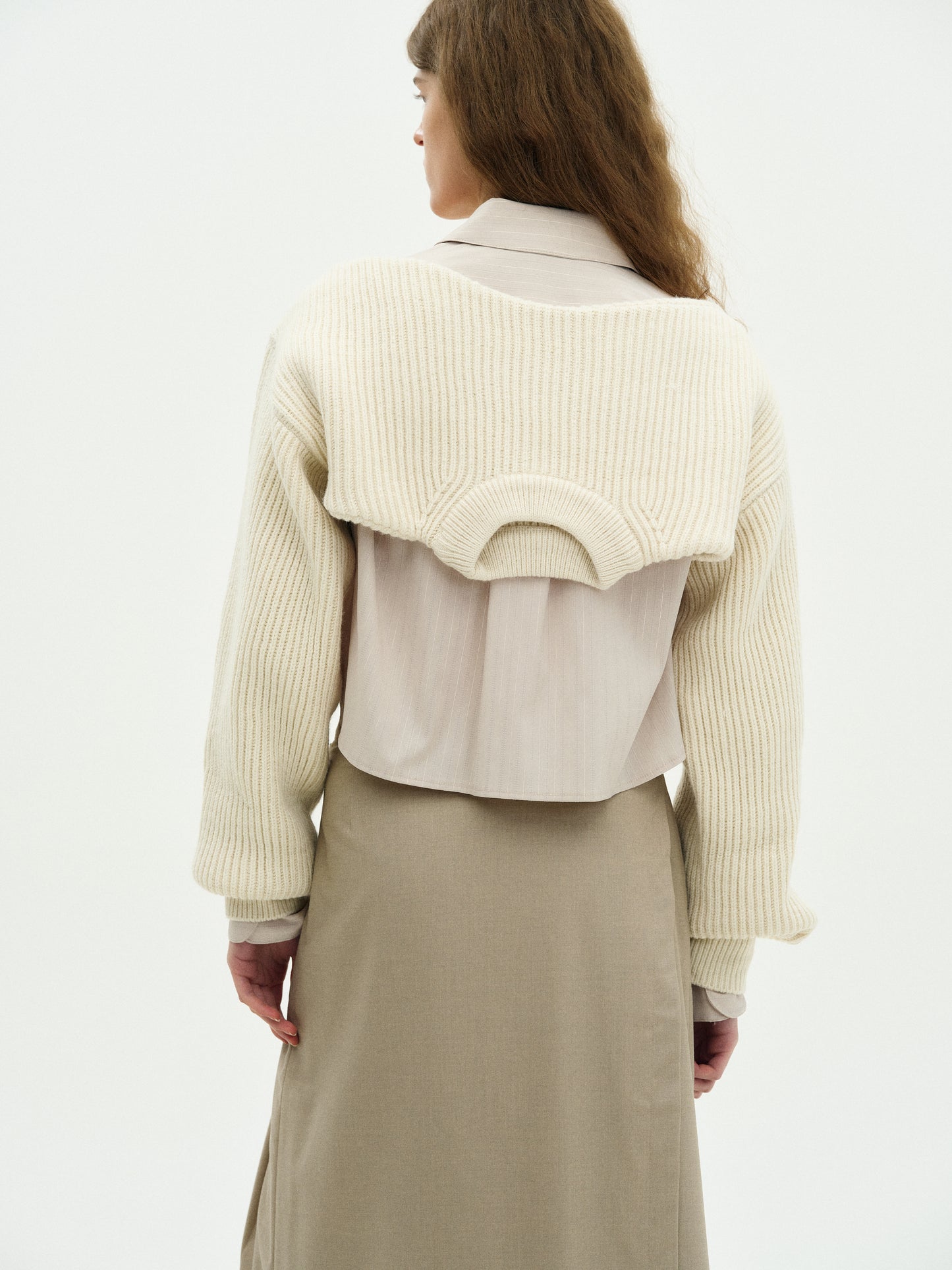 Collar Knit Sleeves, Cream
