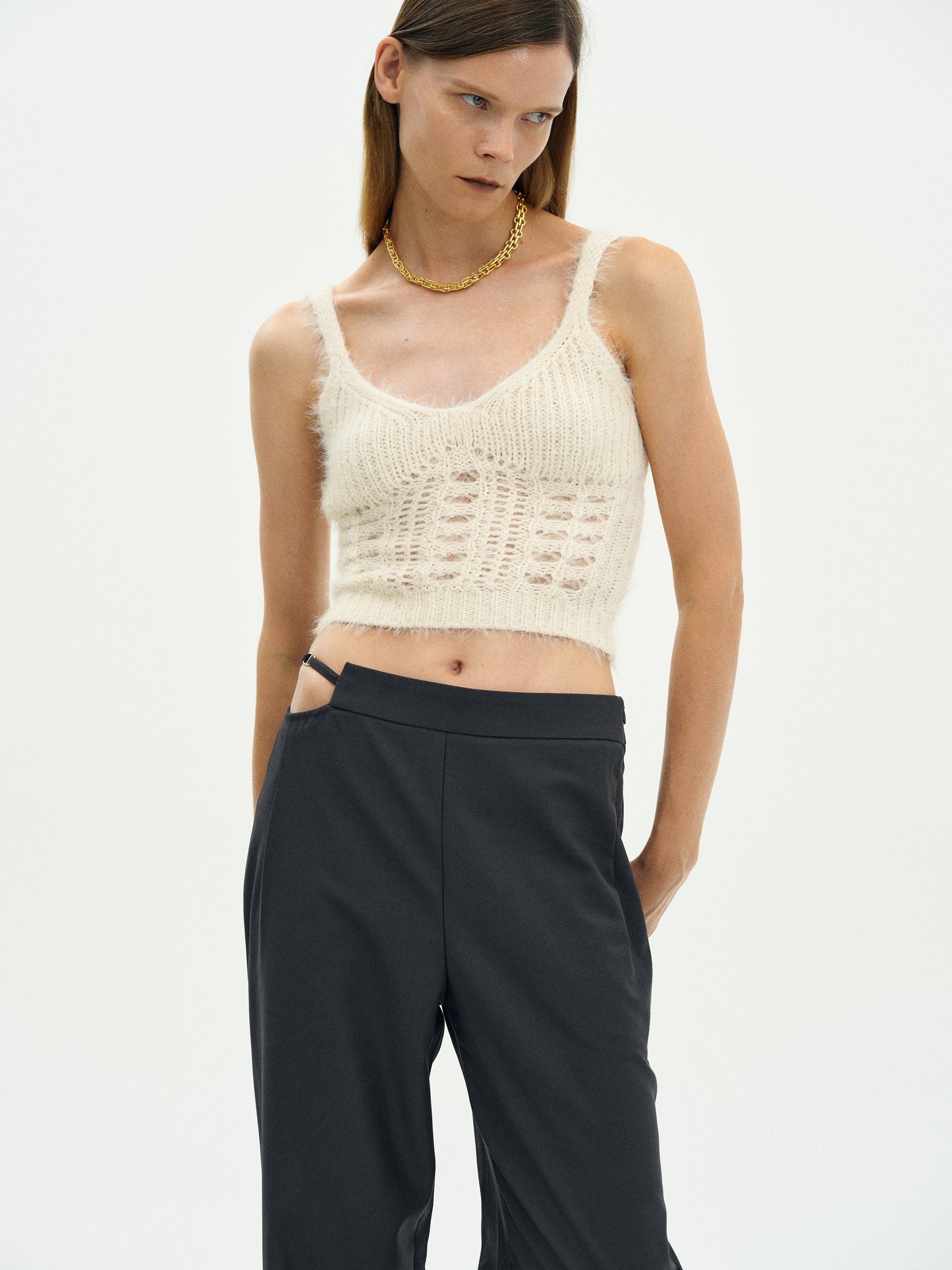 Brushed Knit Tank, Milk