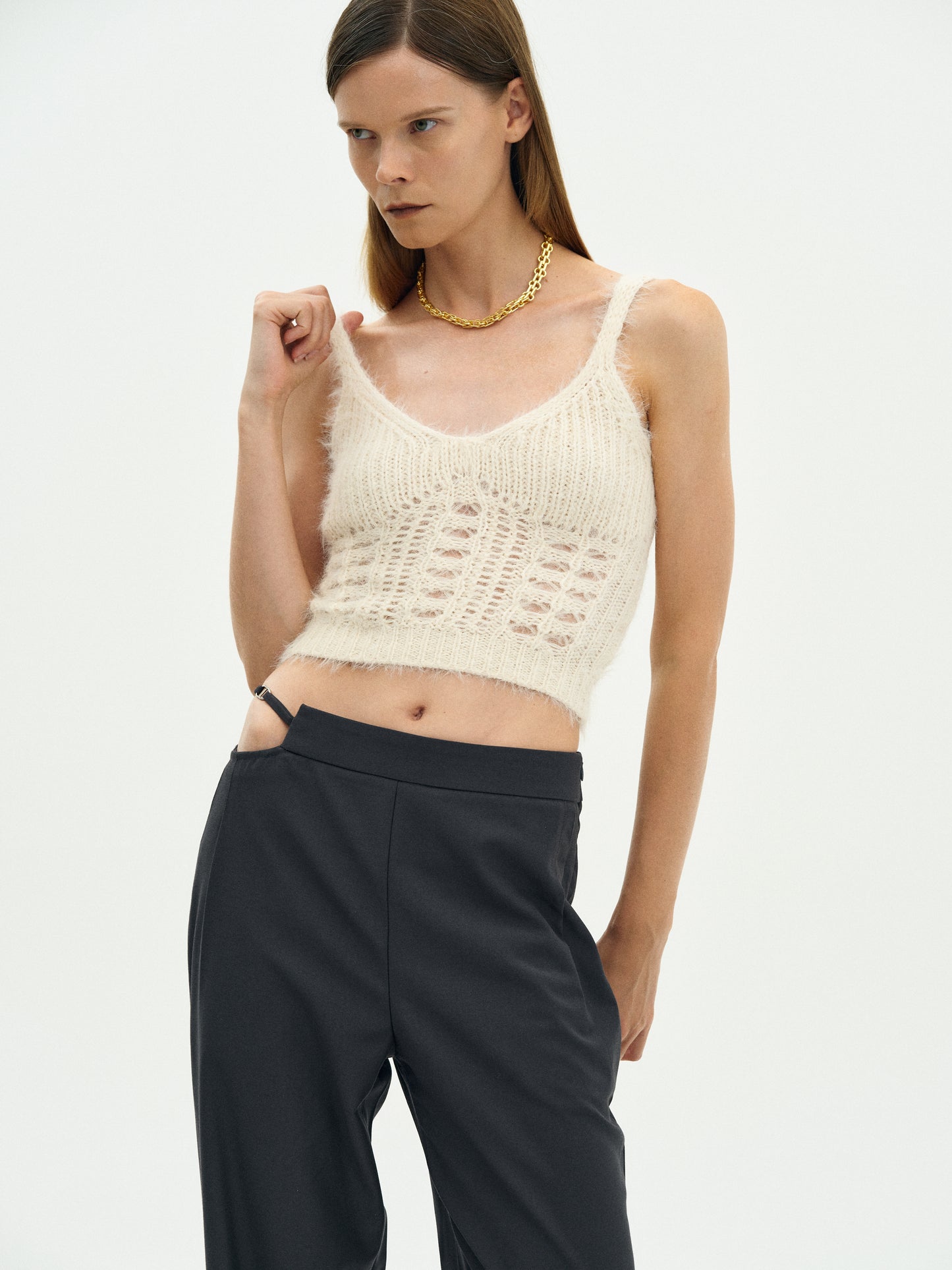 Brushed Knit Tank, Milk