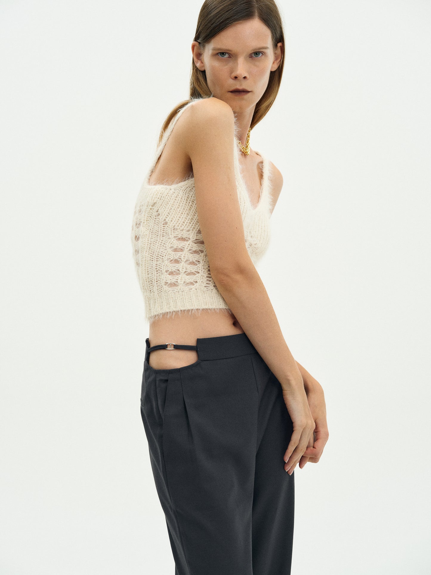 Brushed Knit Tank, Milk