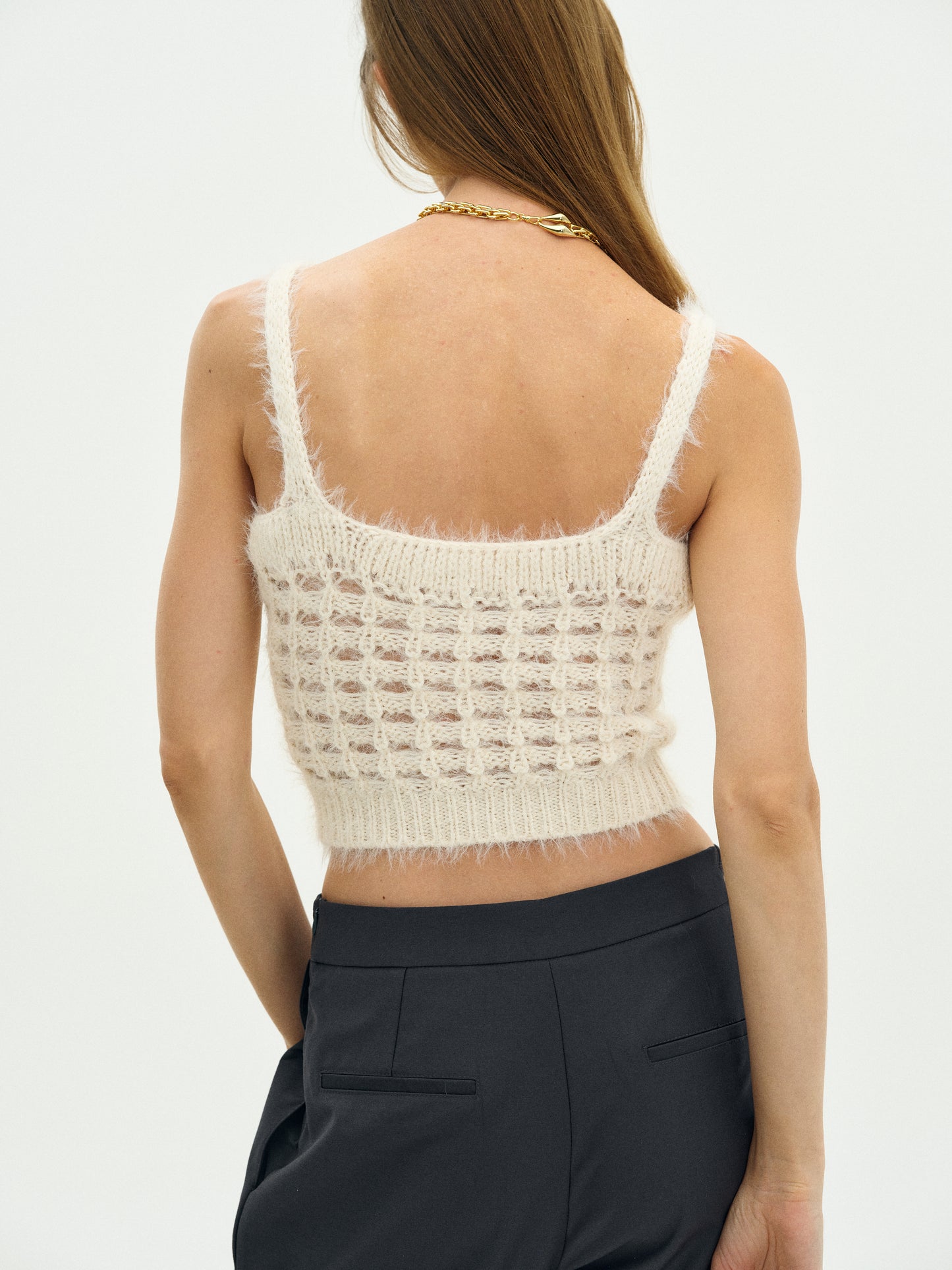 Brushed Knit Tank, Milk