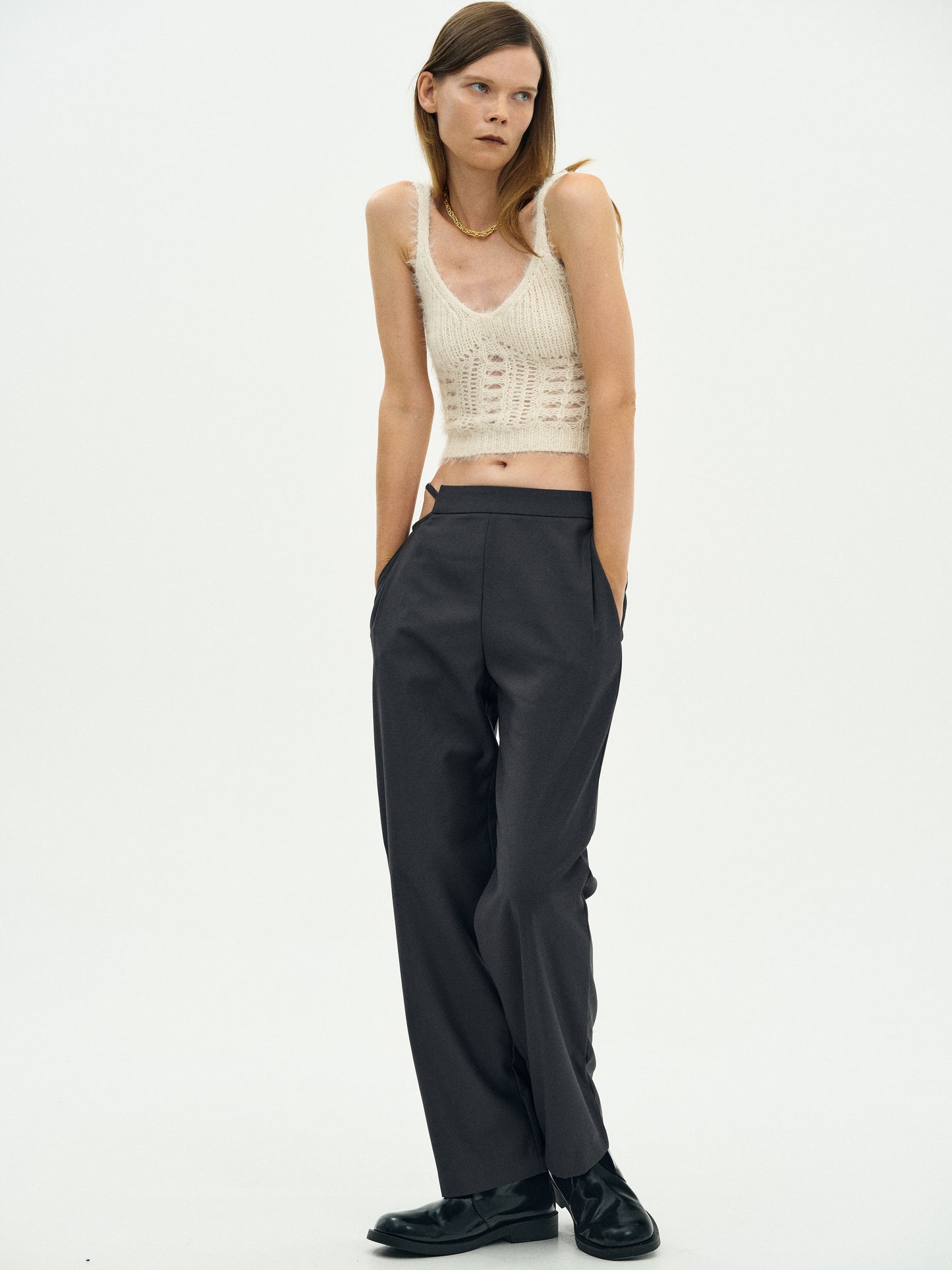 Brushed Knit Tank, Milk
