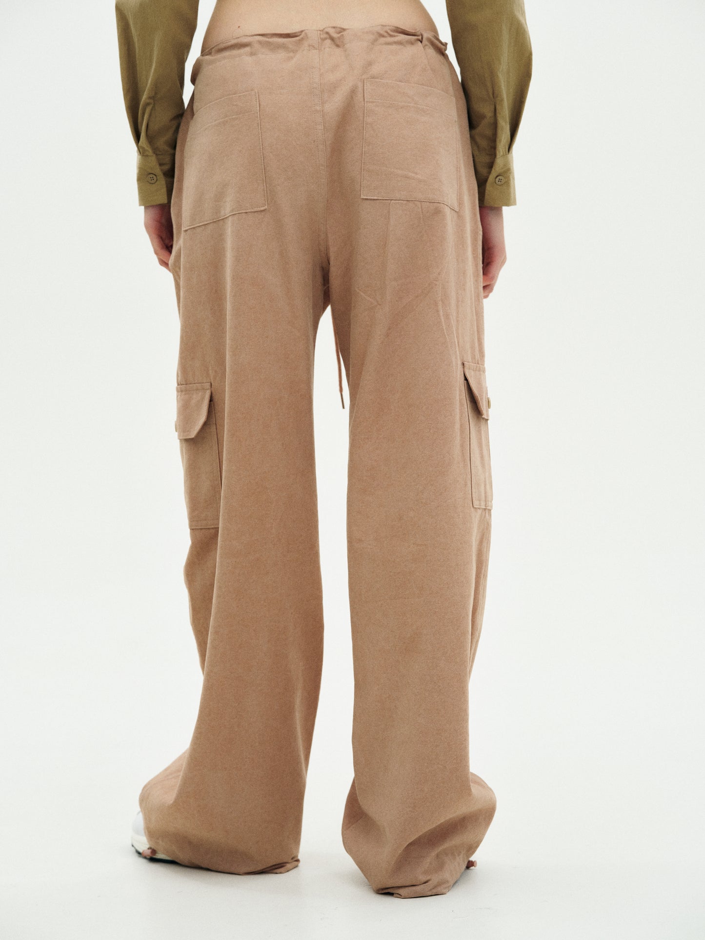 Cotton Parachute Pants, Dusty Pink