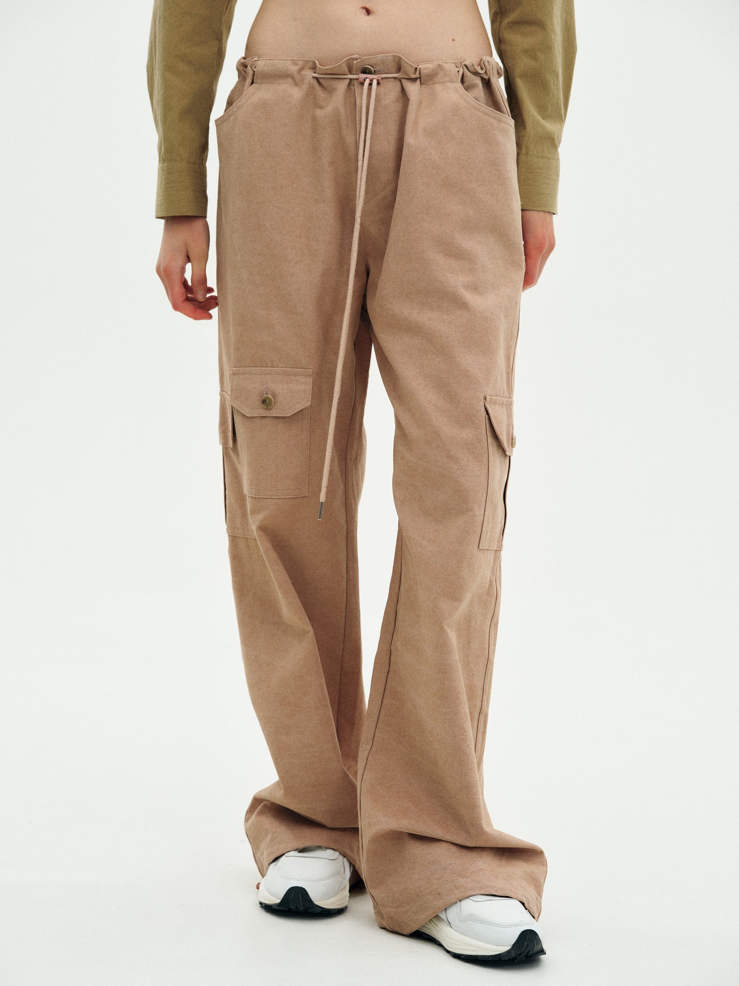 Cotton Parachute Pants, Dusty Pink