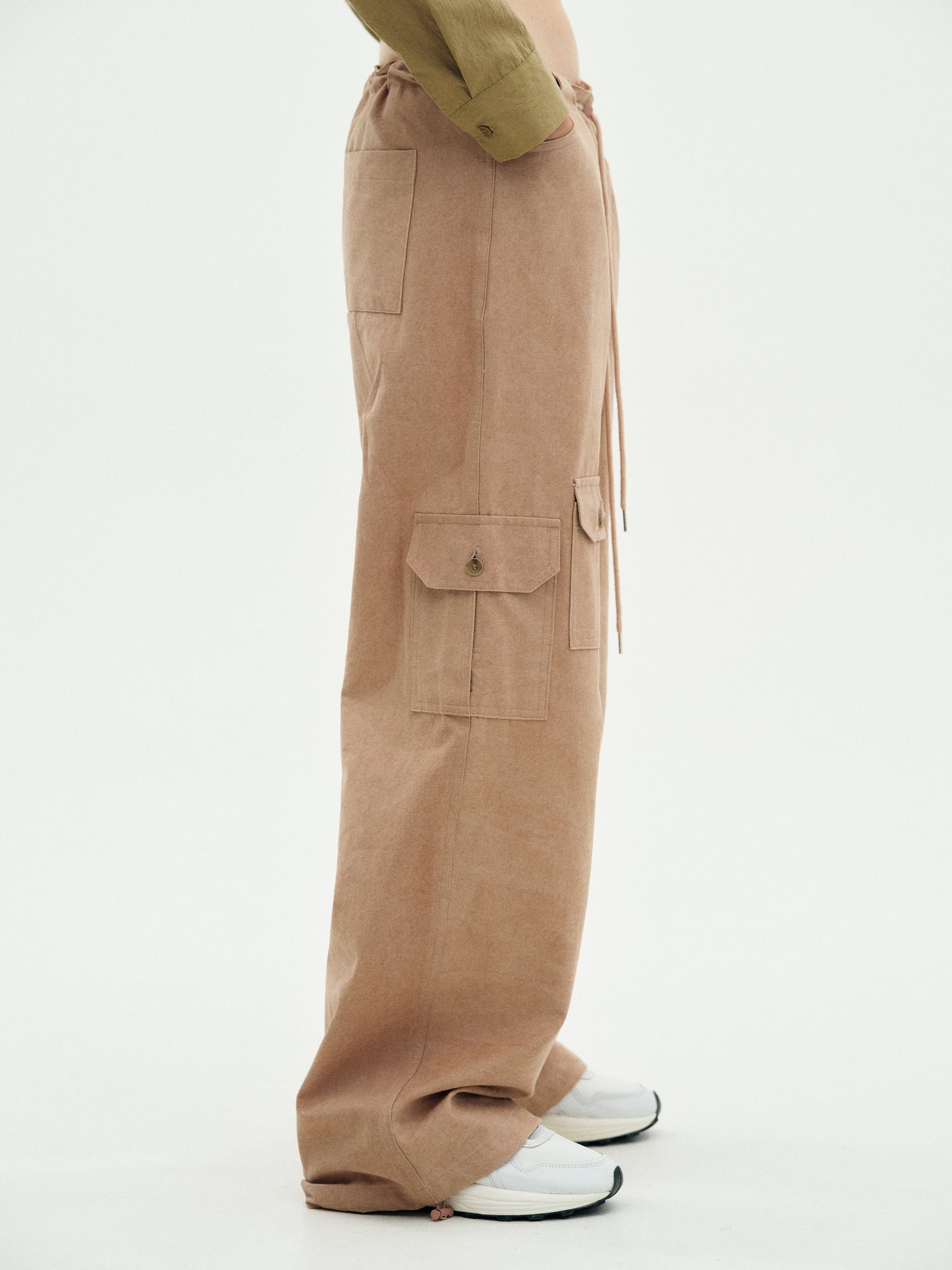 Cotton Parachute Pants, Dusty Pink
