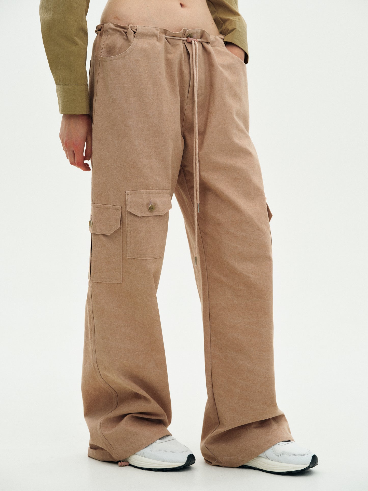 Cotton Parachute Pants, Dusty Pink