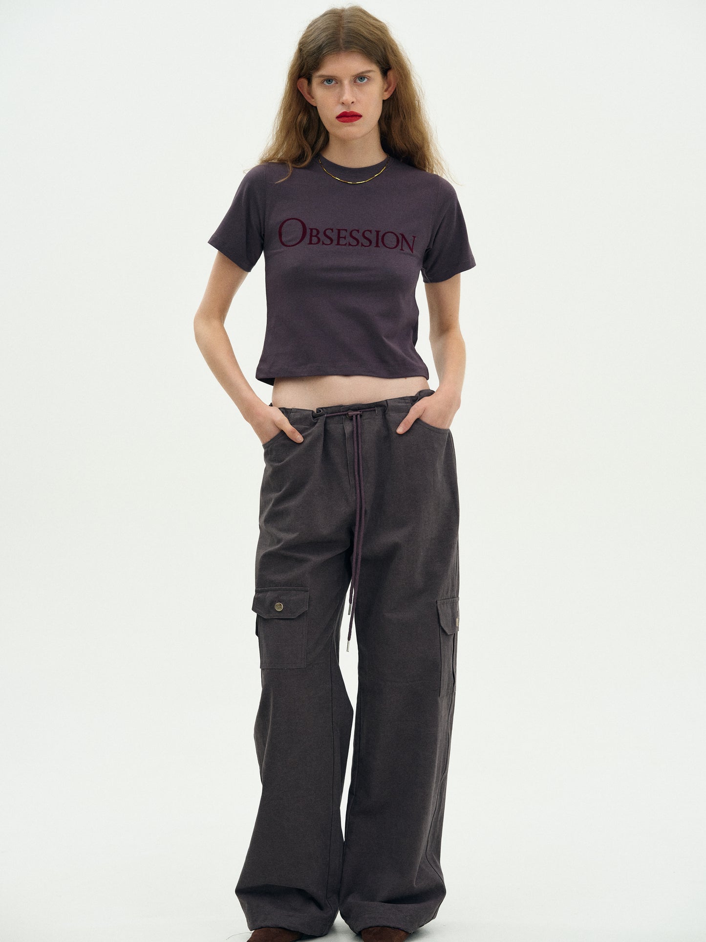 Cotton Parachute Pants, Blackcurrant
