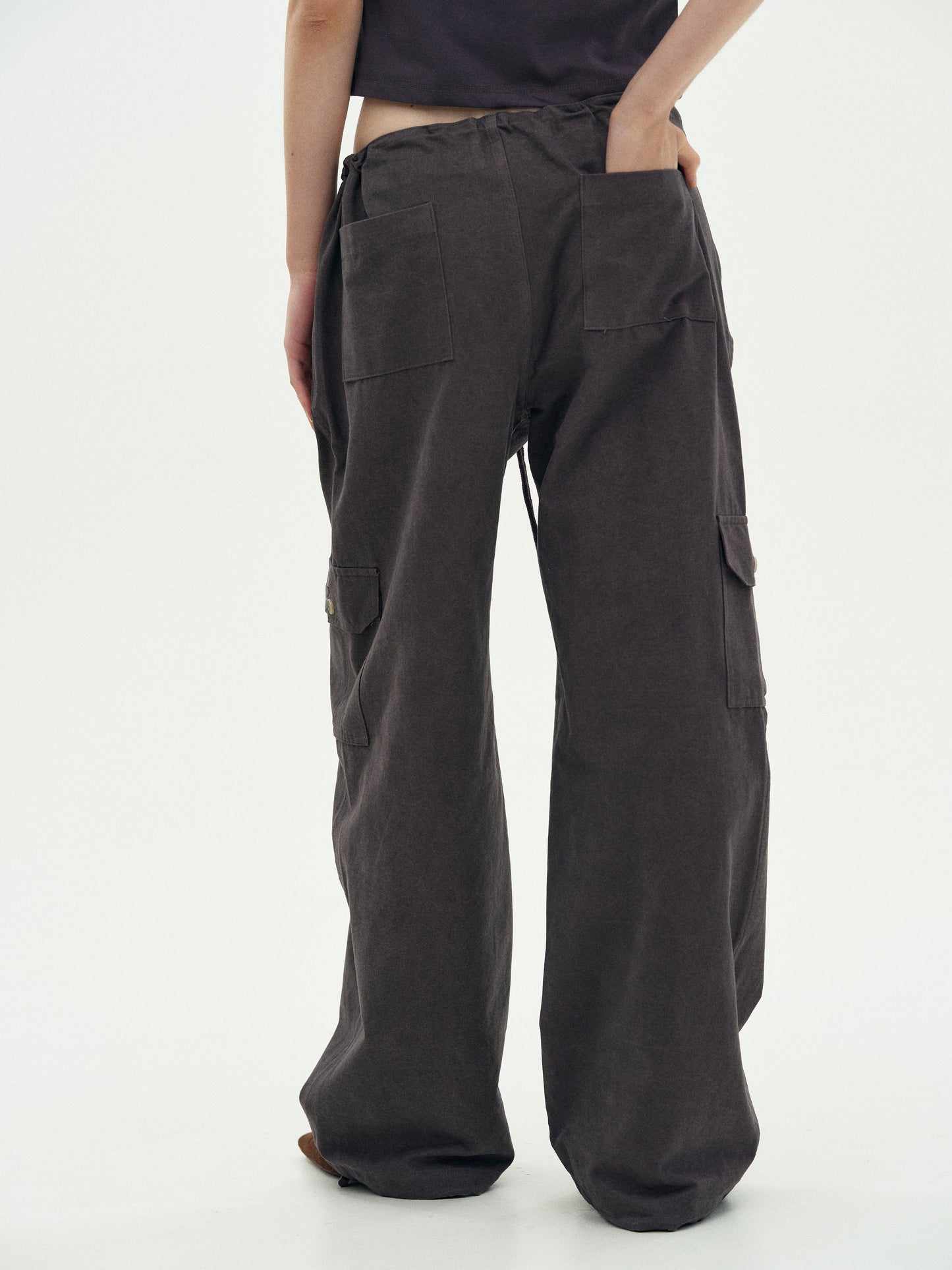 Cotton Parachute Pants, Blackcurrant