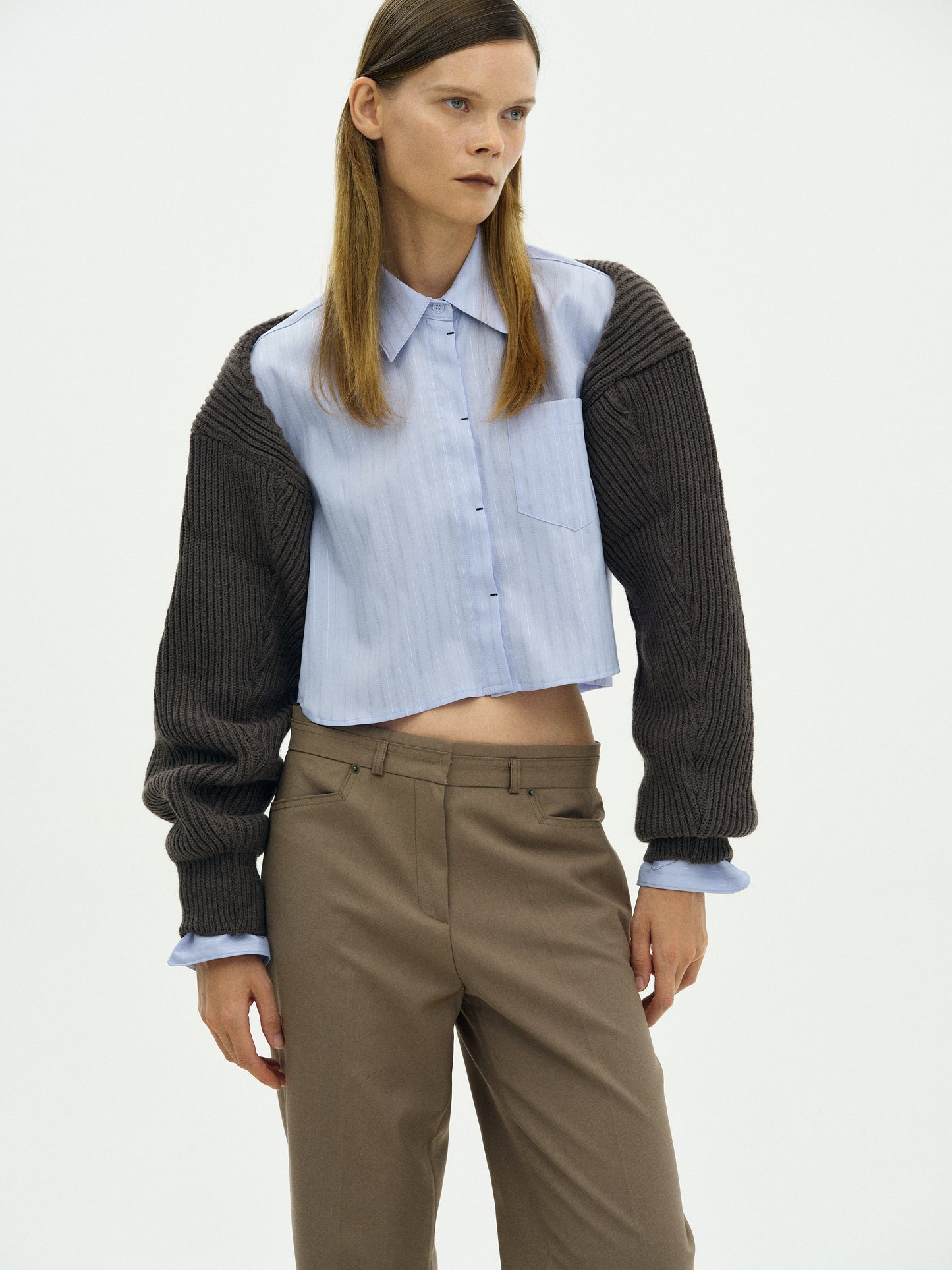Collar Knit Sleeves, Espresso