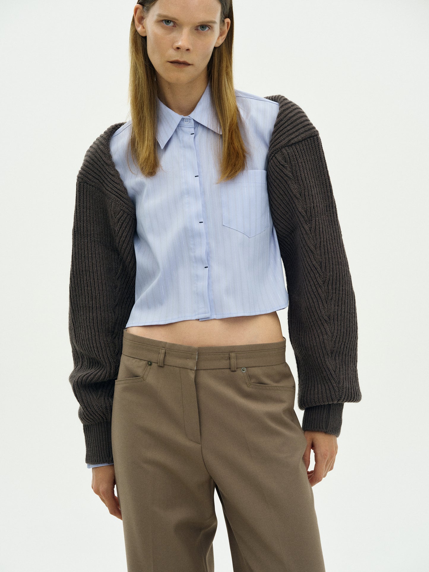 Collar Knit Sleeves, Espresso