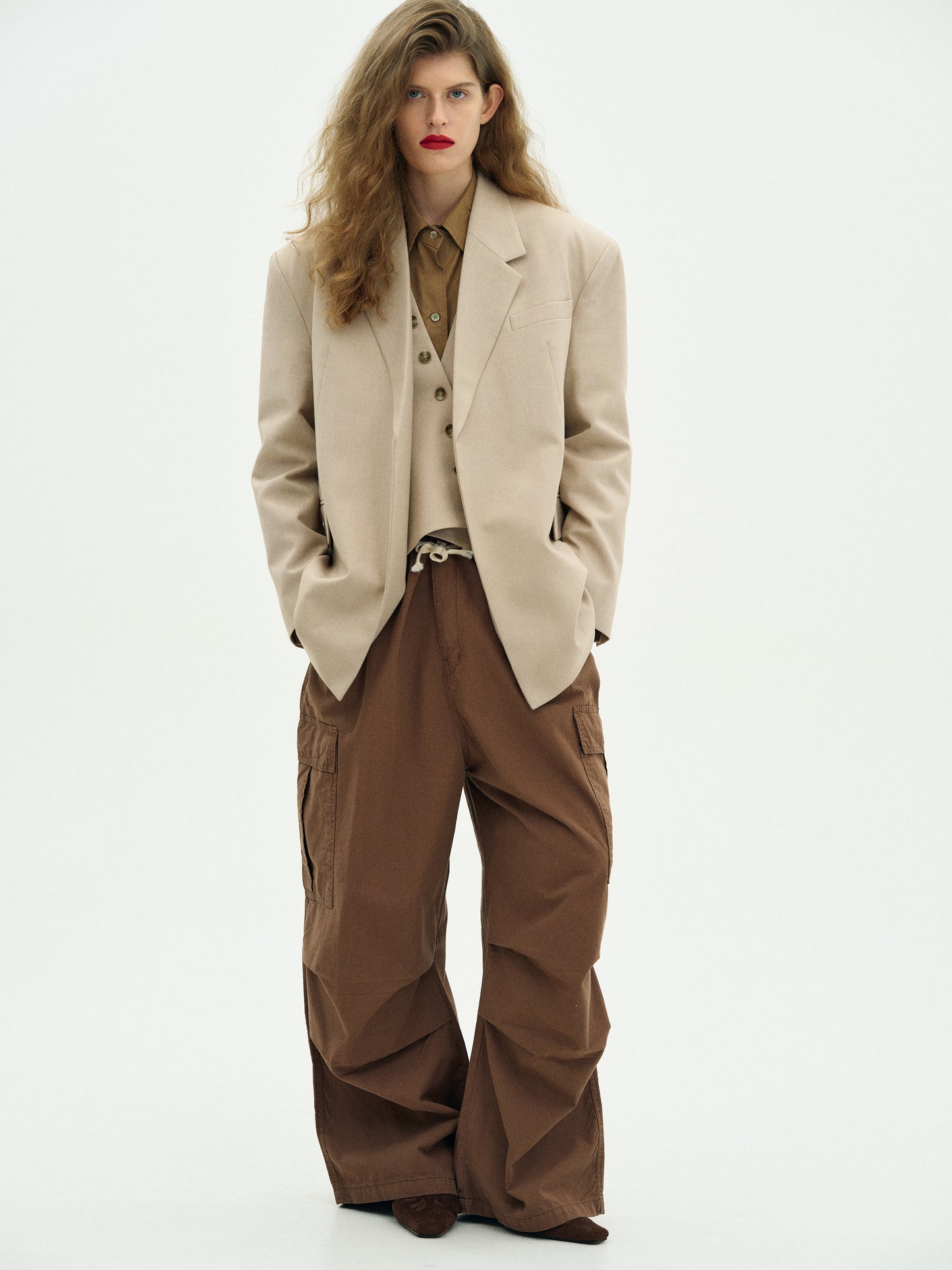 Oversized Parachute Pants, Chocolate