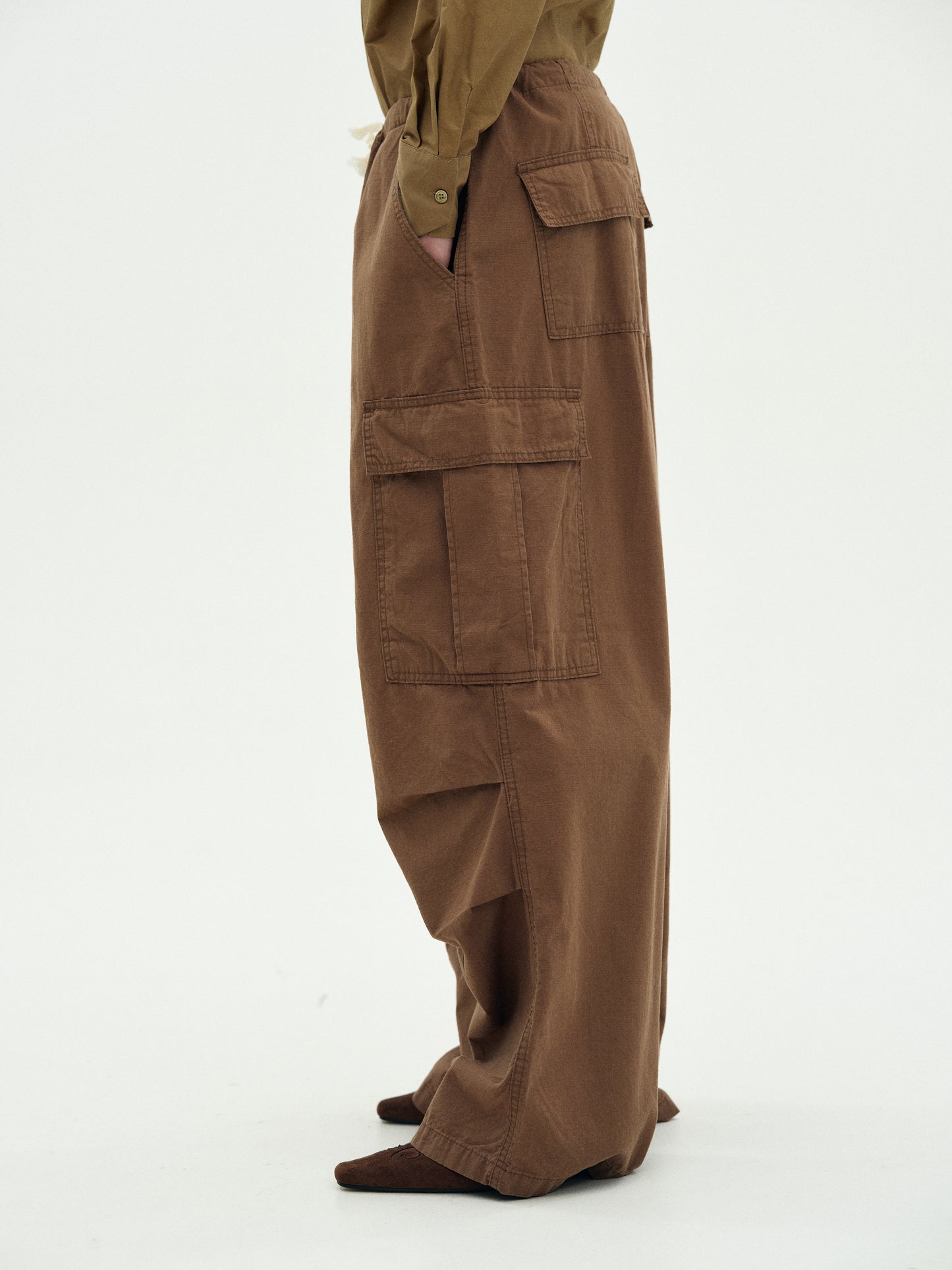 Oversized Parachute Pants, Chocolate