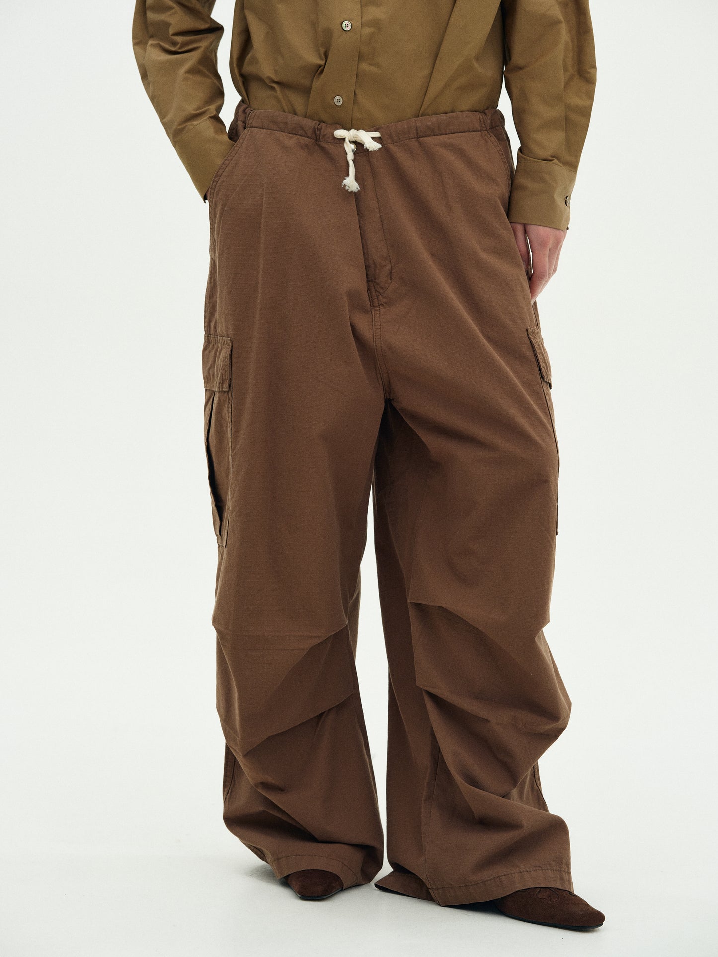 Oversized Parachute Pants, Chocolate