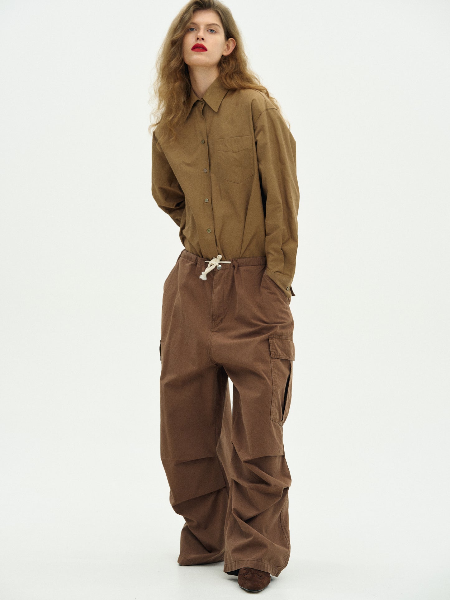Oversized Parachute Pants, Chocolate