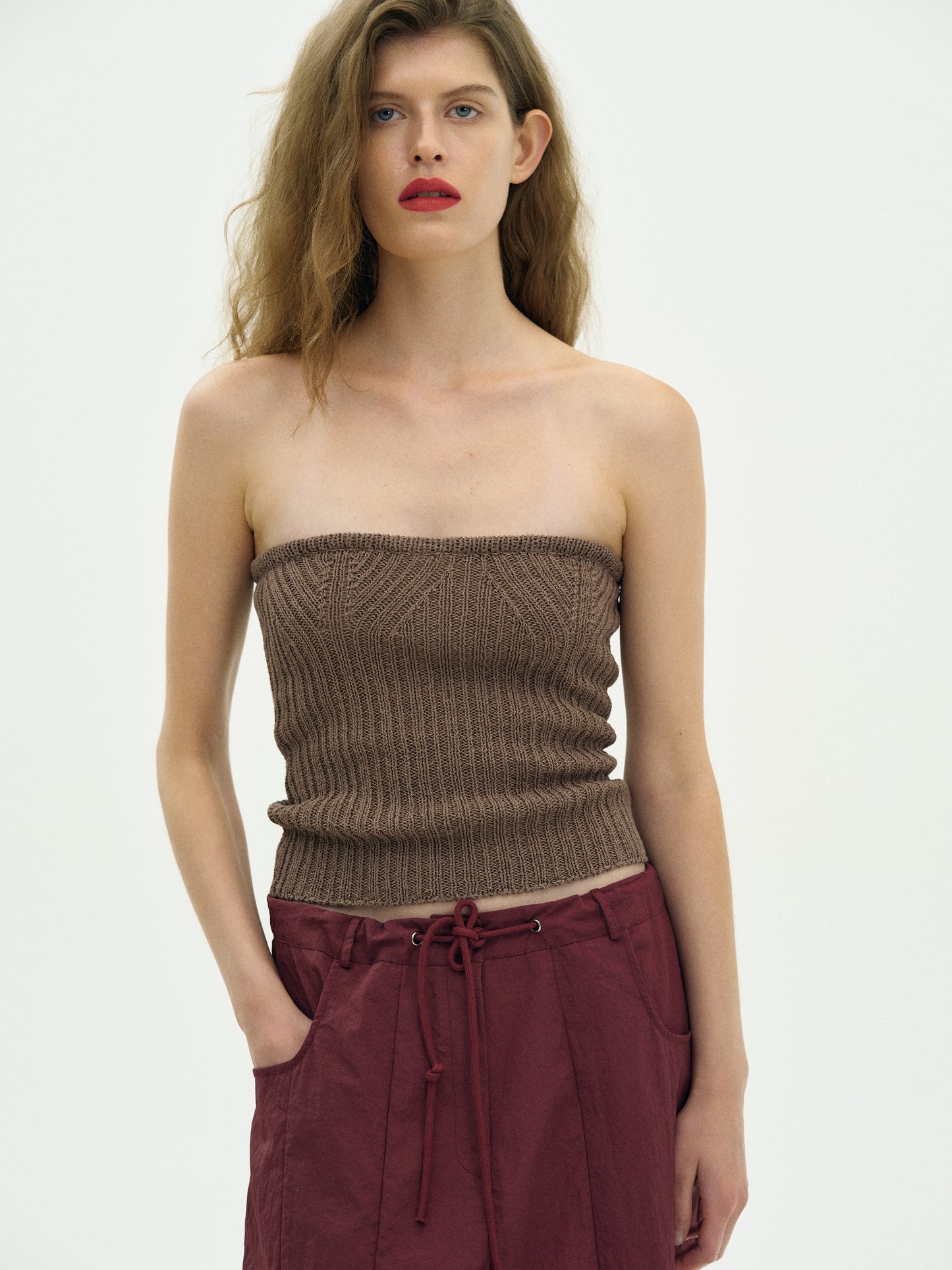 Paper Knit Camisole, Brown