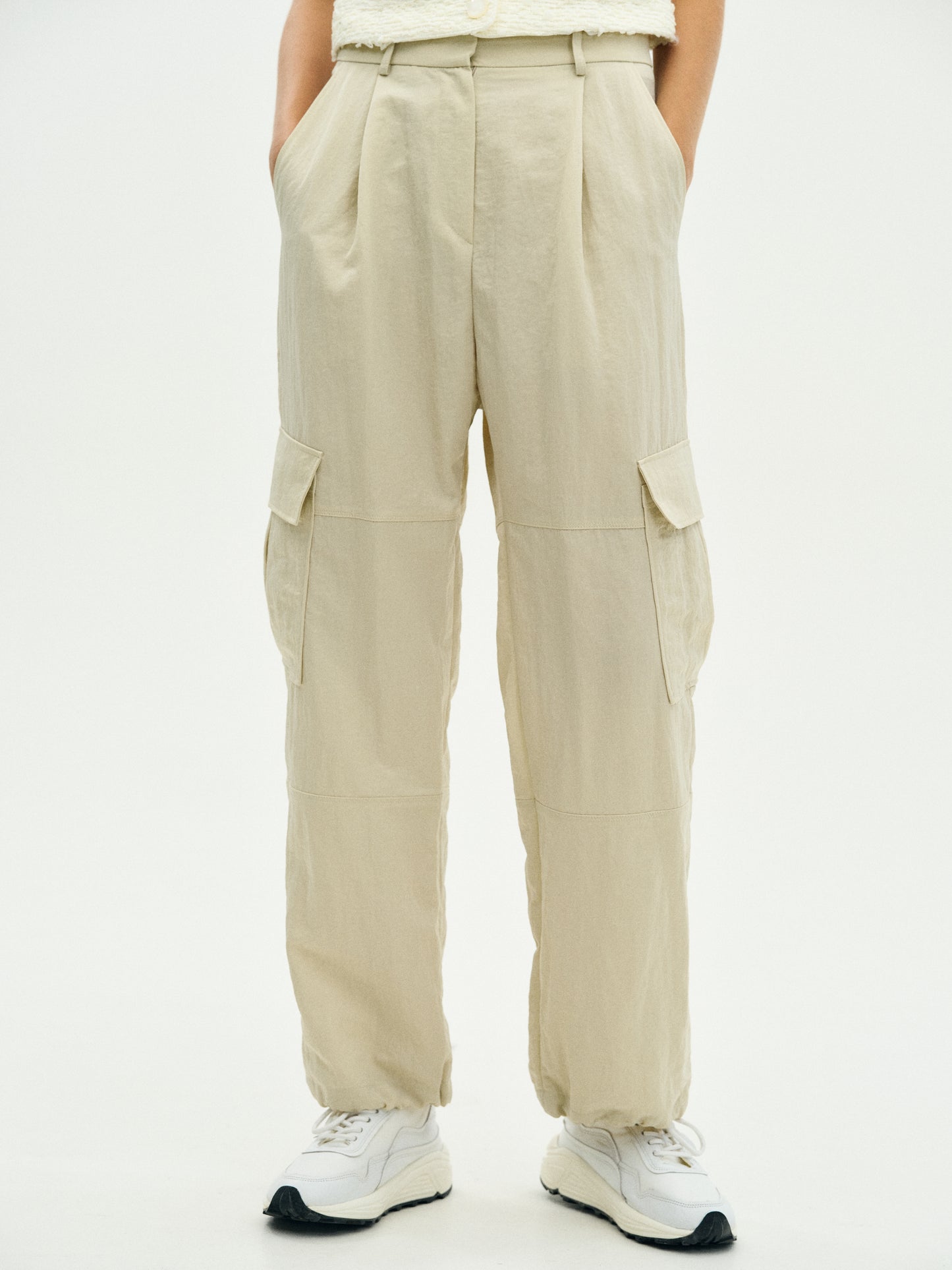 Nylon Cargo Trousers, Barley