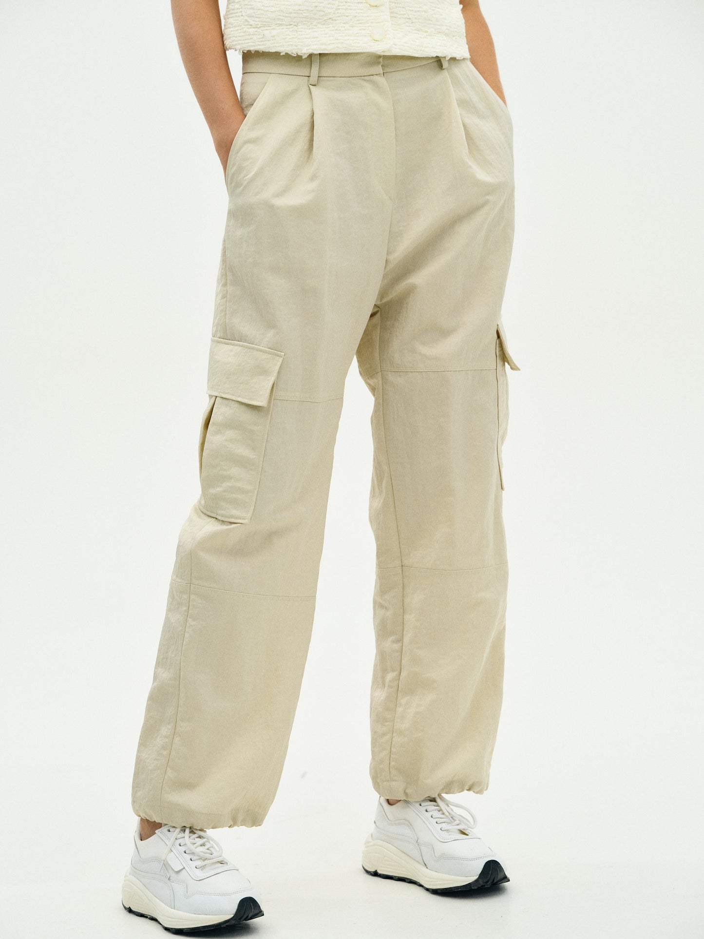 Nylon Cargo Trousers, Barley